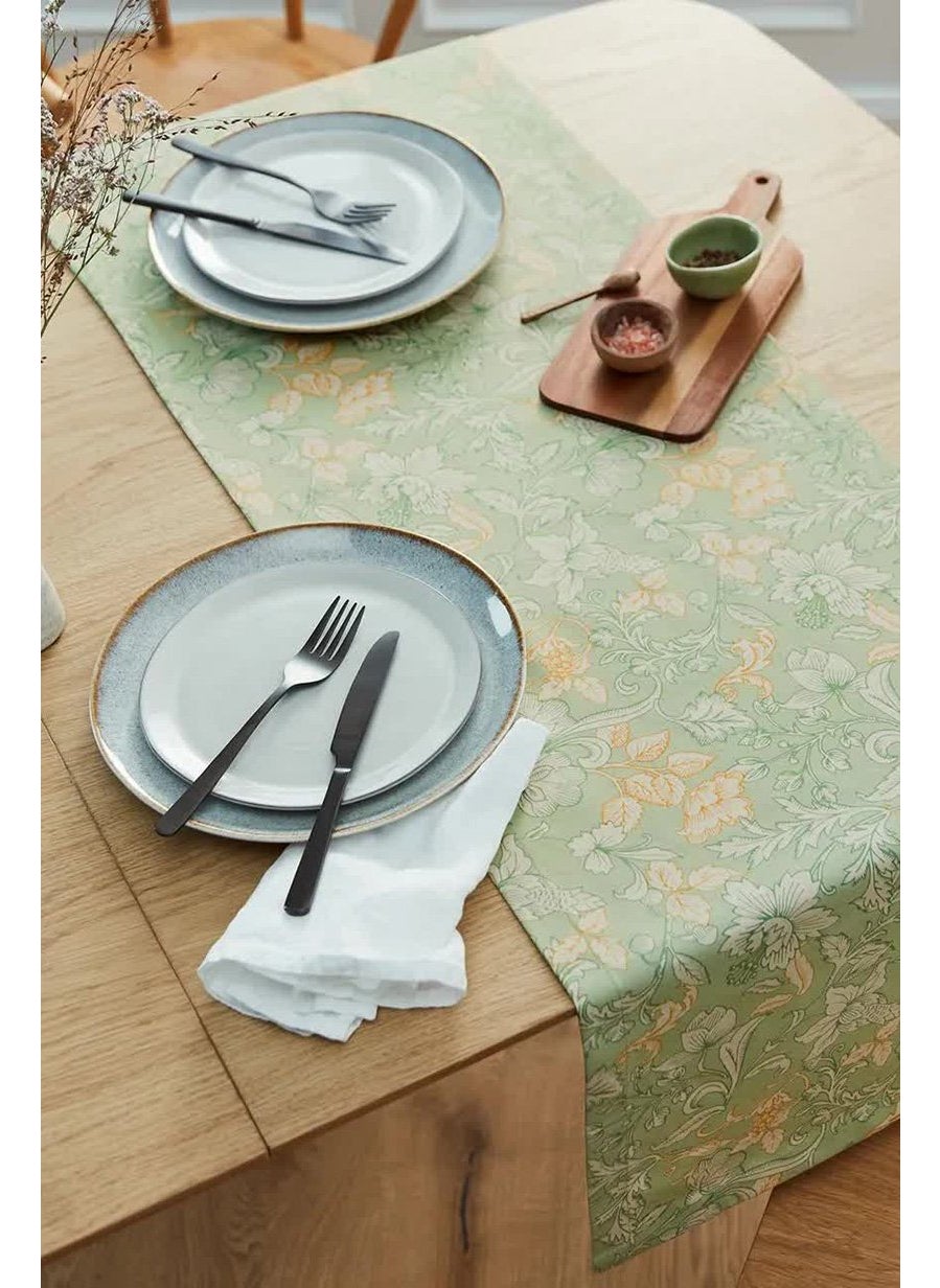 Floral Table Runner 40 x 180 cm, Green Combo