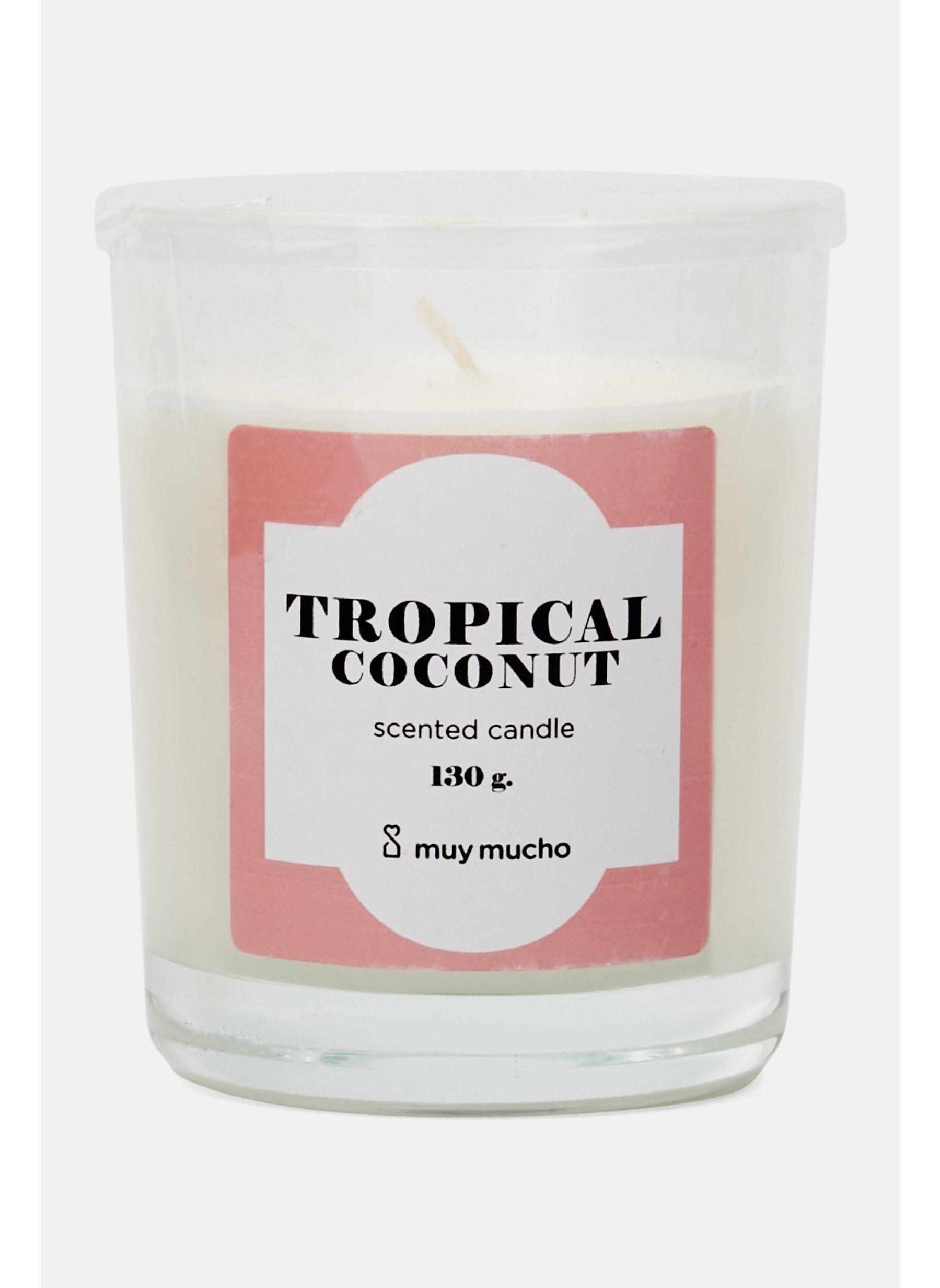 Tropical Coconut Scented Candle, Transparent