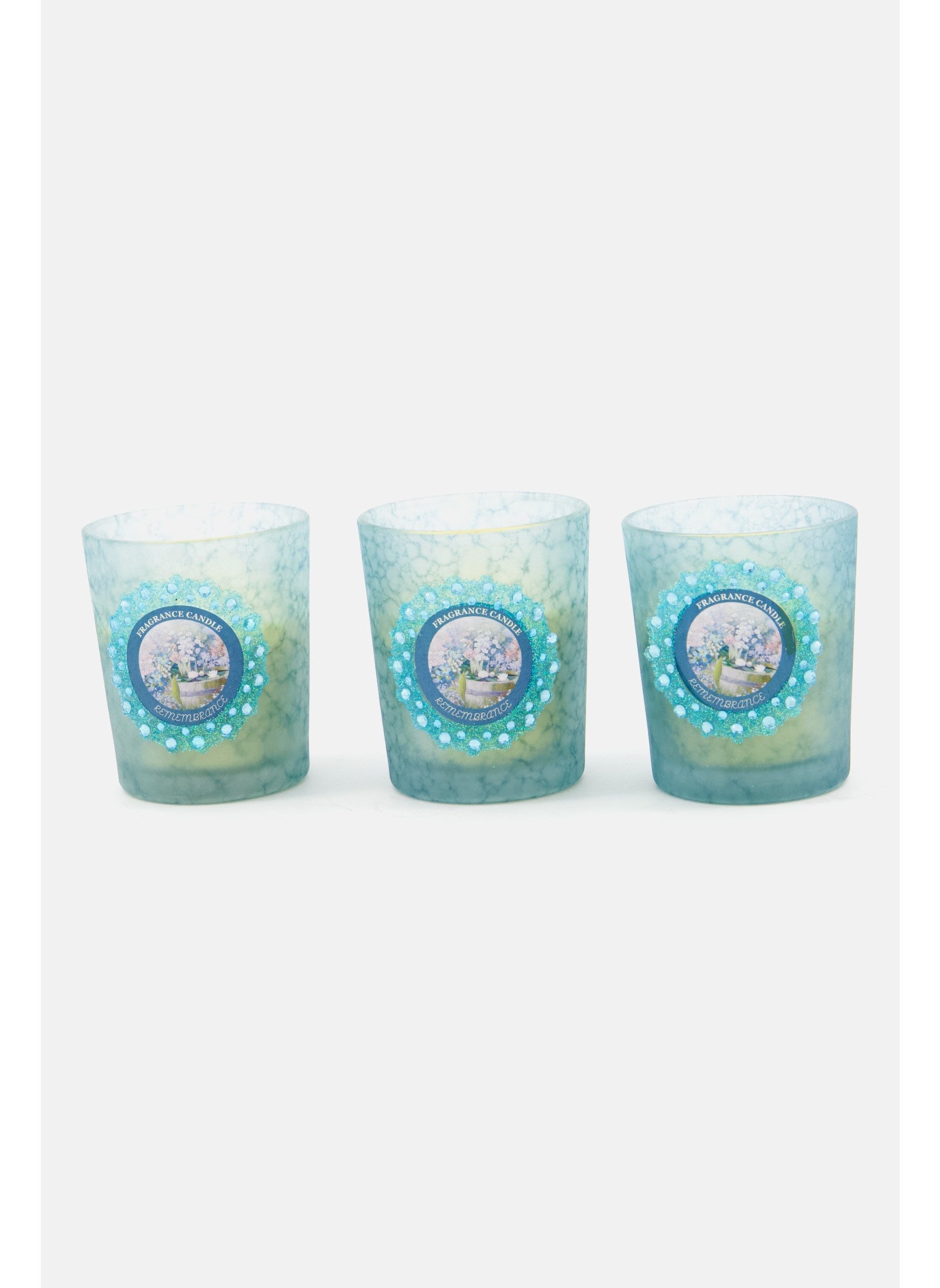 3 Pieces Fragrance Candle, Blue Combo