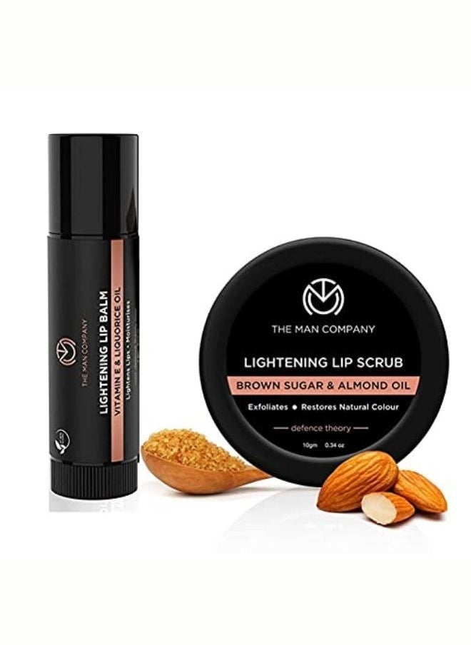 Lip Care Combo with Lip Scrub and Lip Balm for Dry and Chapped Lips Lightening and Brightening Dark Lips For Soft and Damaged Lips 14gm