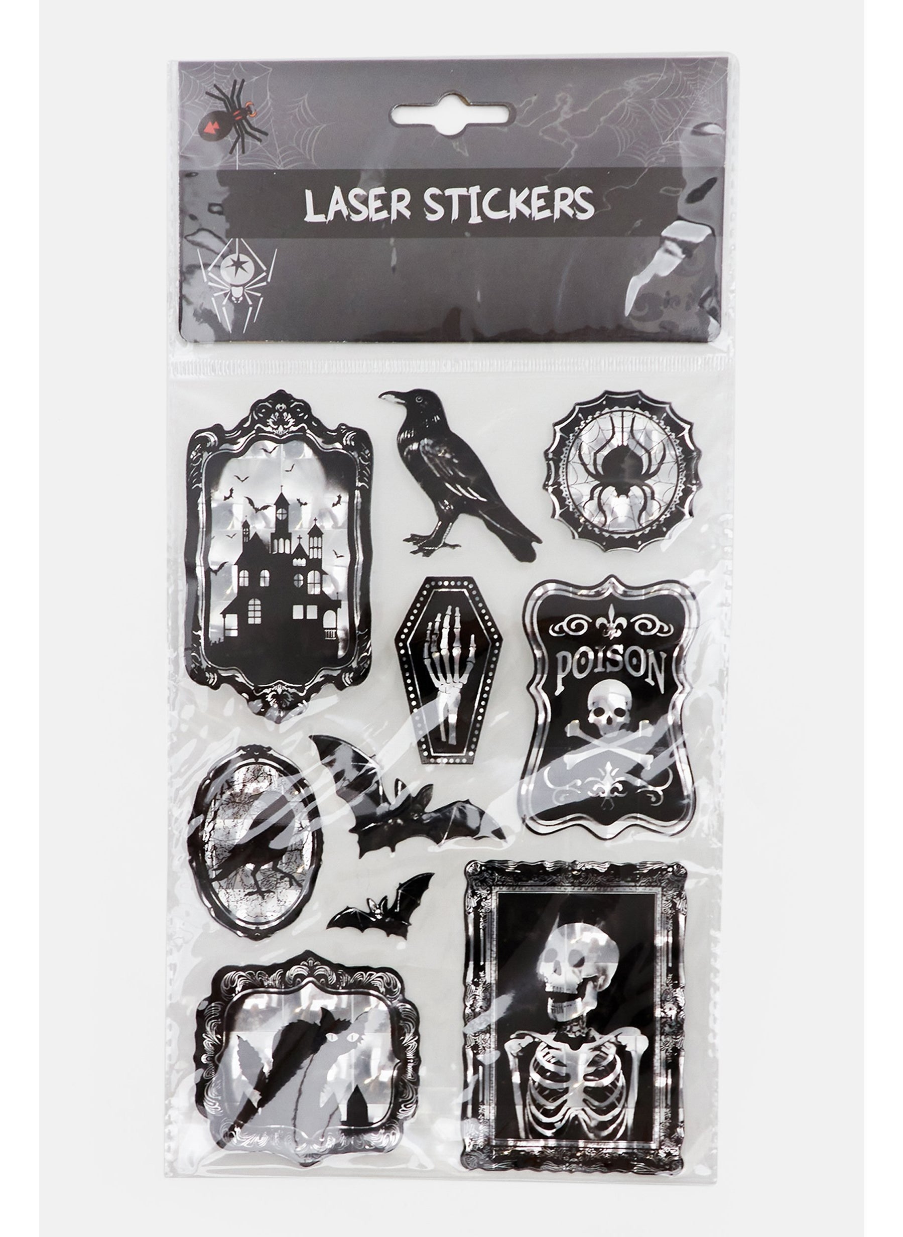 Assorted Laser Stickers 14 L x 29 H cm, Silver