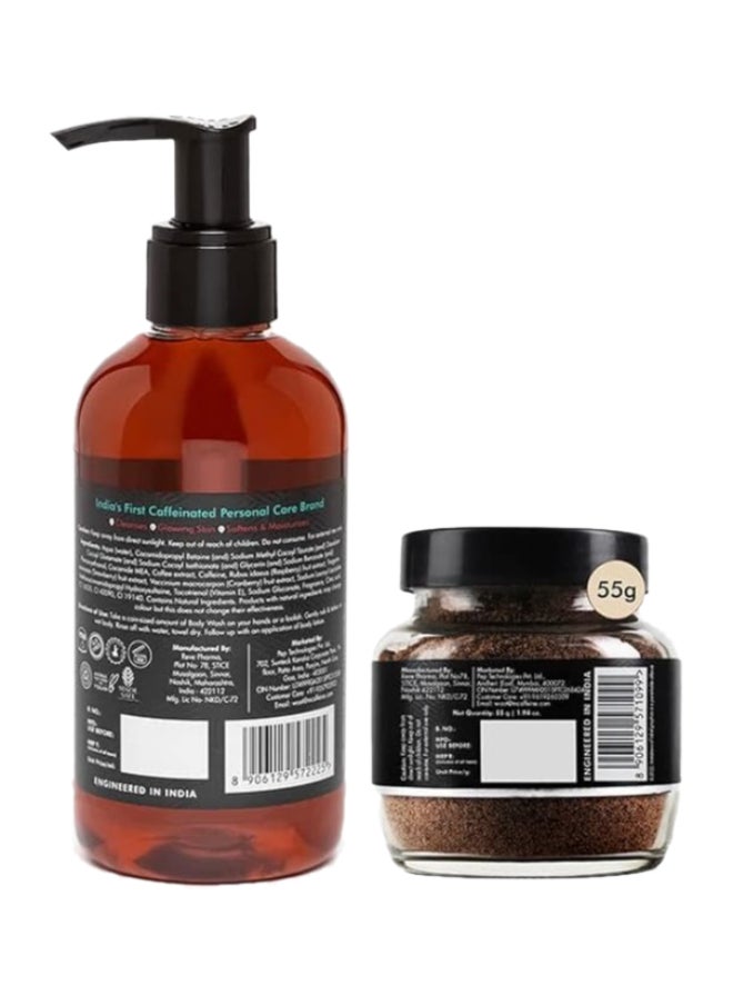 Smooth And Glowing Skin Essentials with Coffee Berry Body Wash And Coffee Body Scrub | Removes Tan, Deep Cleanses And Gives Soft And Smooth Skin