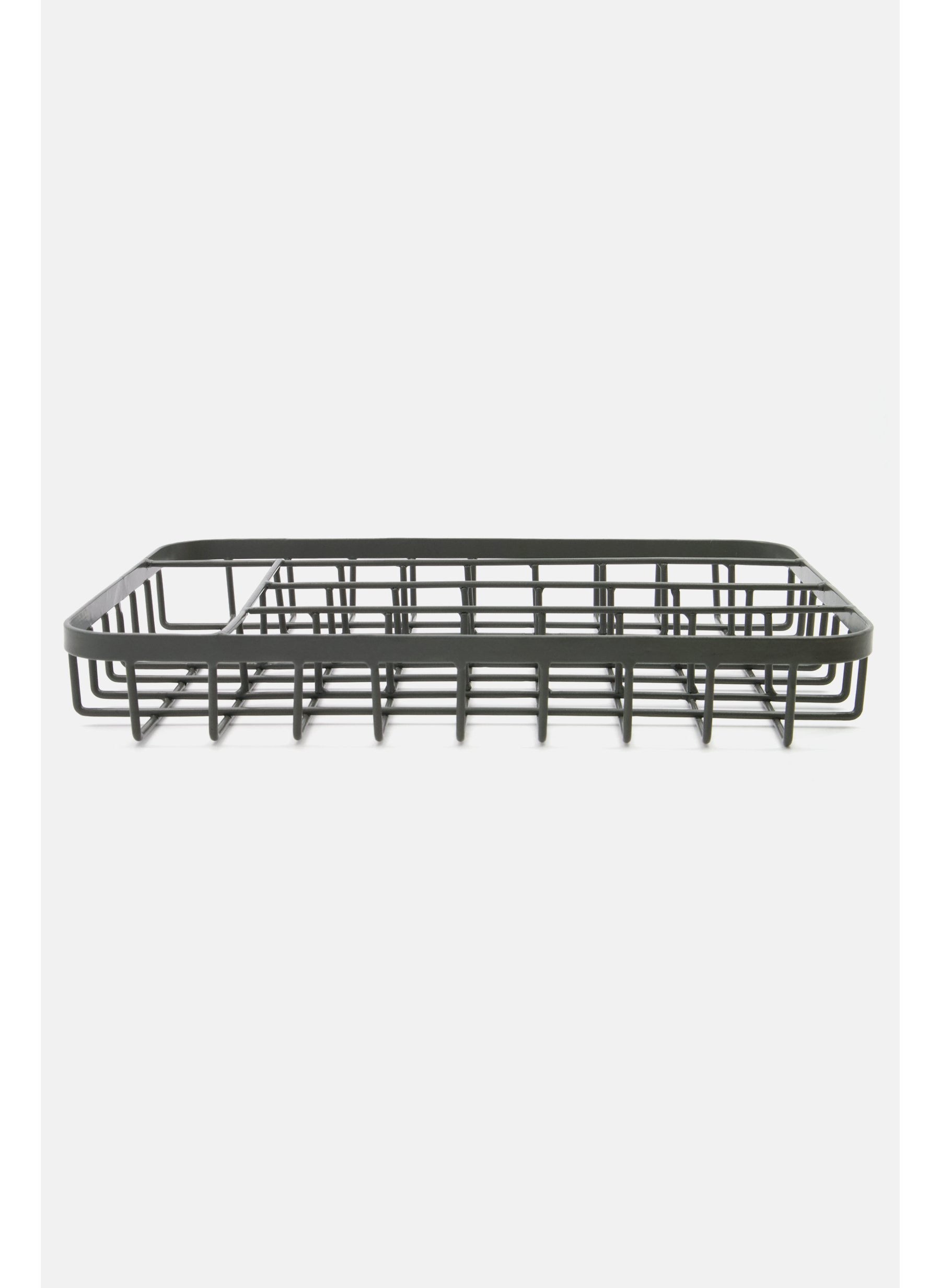 Iron Wire Cutlery Tray, Grey