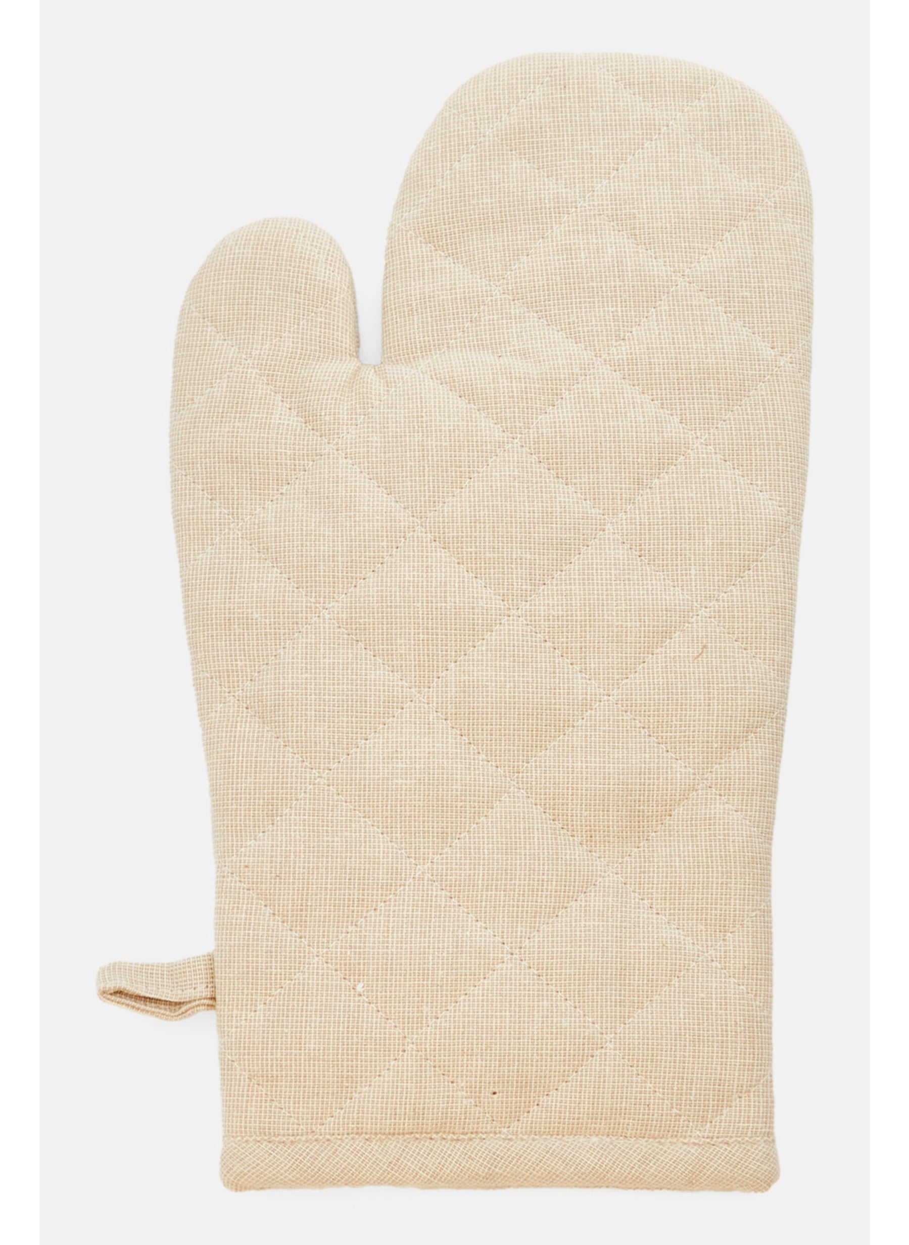 Quilted Oven Gloves, Beige