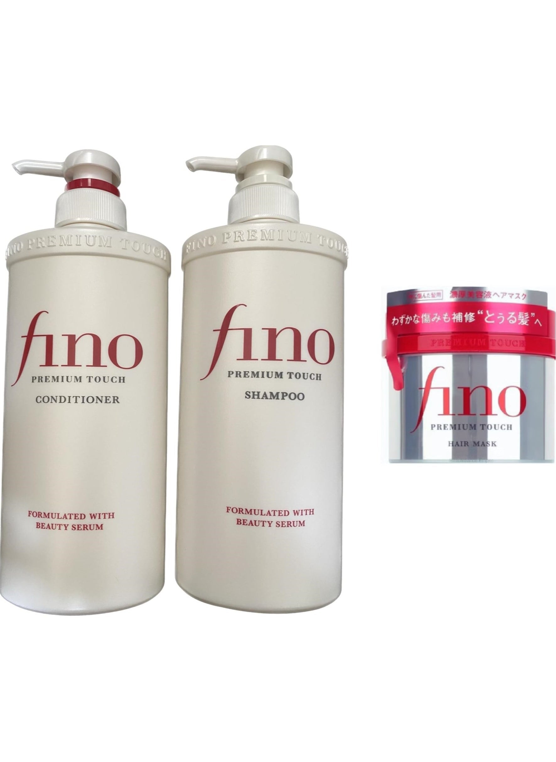 Fino Premium touch hair set Bundle 3 Pcs Hair Shampoo, conditioner and hair mask for damaged hair growth