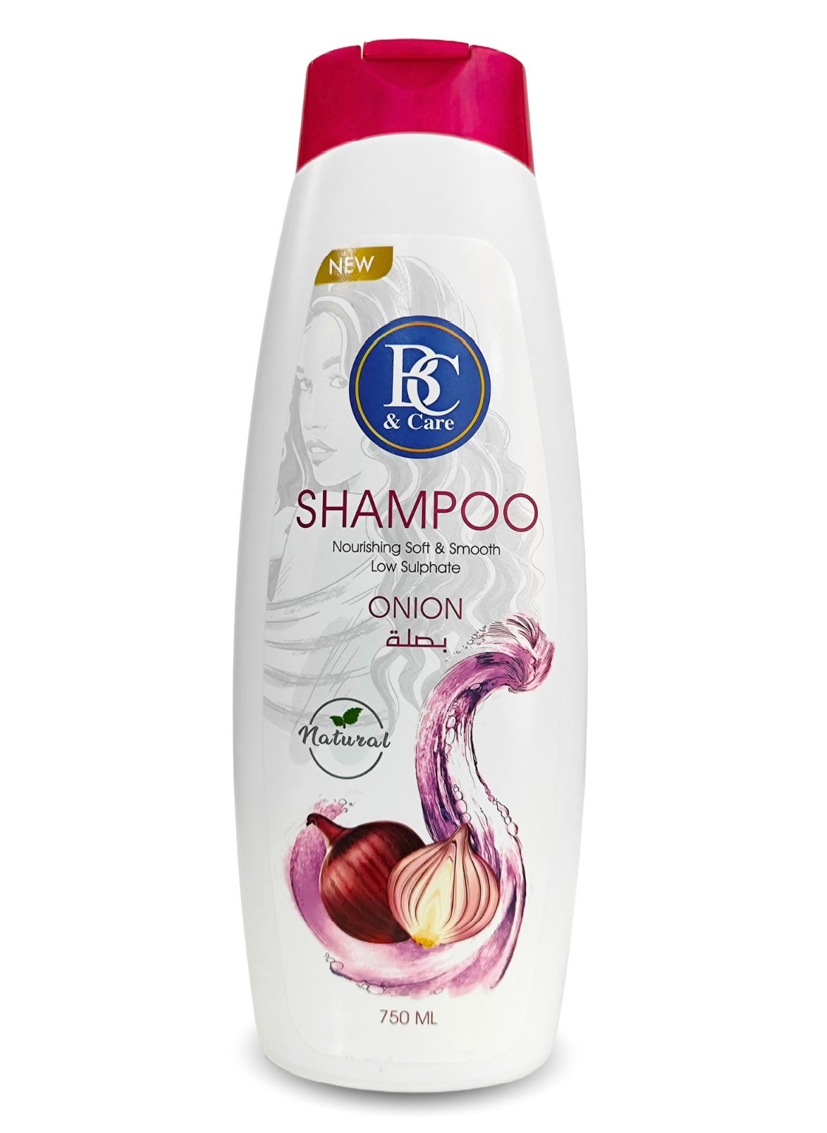 Onion Natural Shampoo: Refreshing & Pro-Active Low-Sulfate Formula 750ml