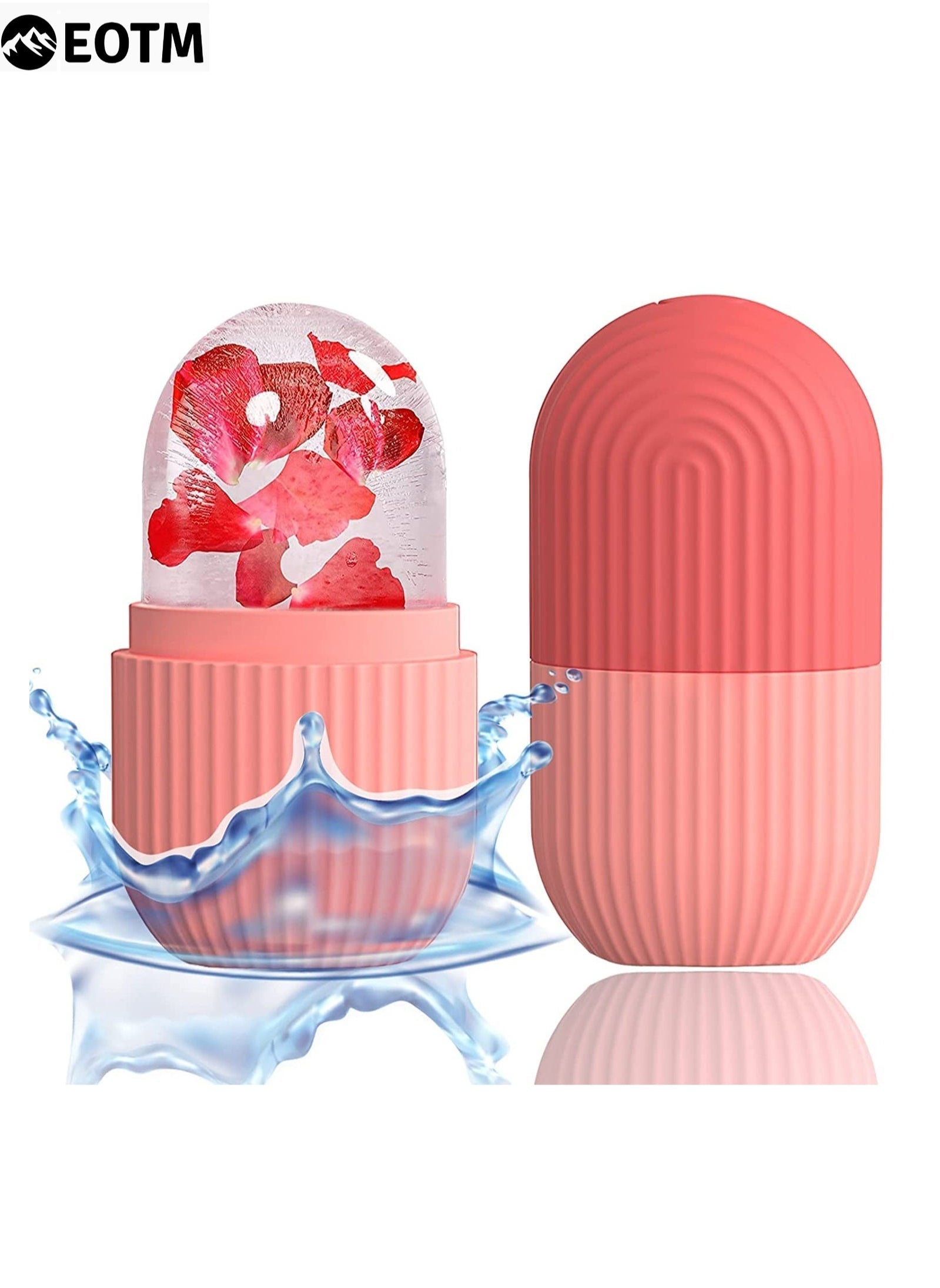 Portable Silicone Ice Mold Roller For Face And Eyes Puffiness Relief Pink