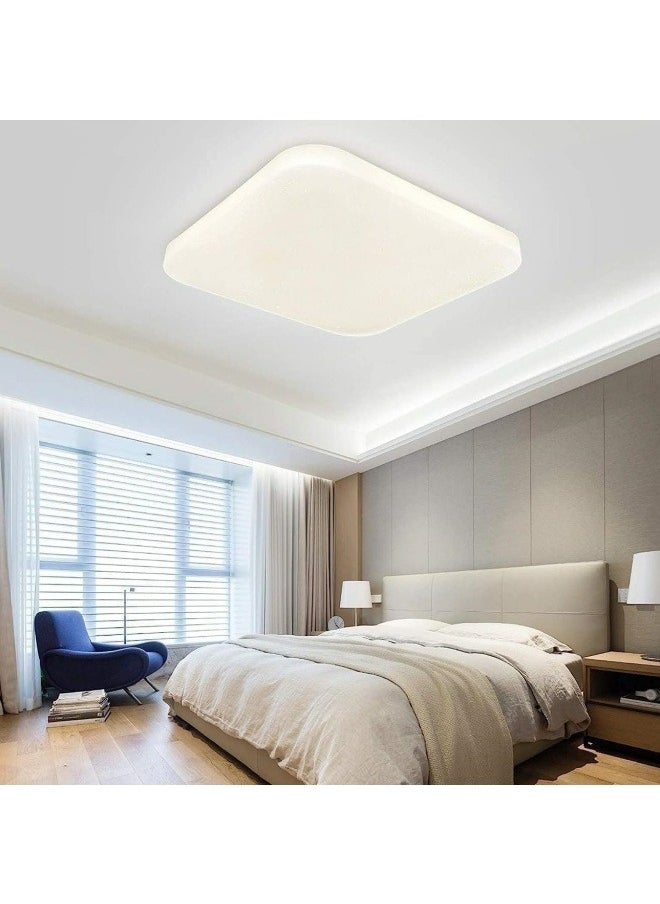 3-Color Square LED Ceiling Light Fixture Modern Simple Full White Flush Mount Ceiling Lamp for Bedroom,Living Room,Dining Room,Kitchen Island