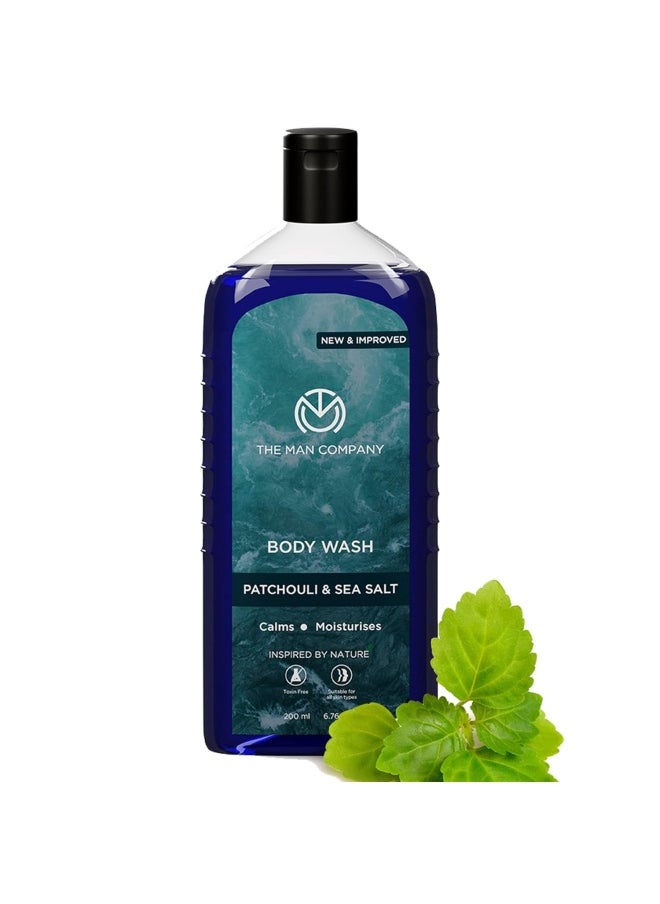 Patchouli & Sea Salt Perfumed Body Wash For Men - 200 Ml | Shower Gel For Deep Moisturization & Smooth Skin | Enriched With Green Tea, Turmeric & Moringa Extract