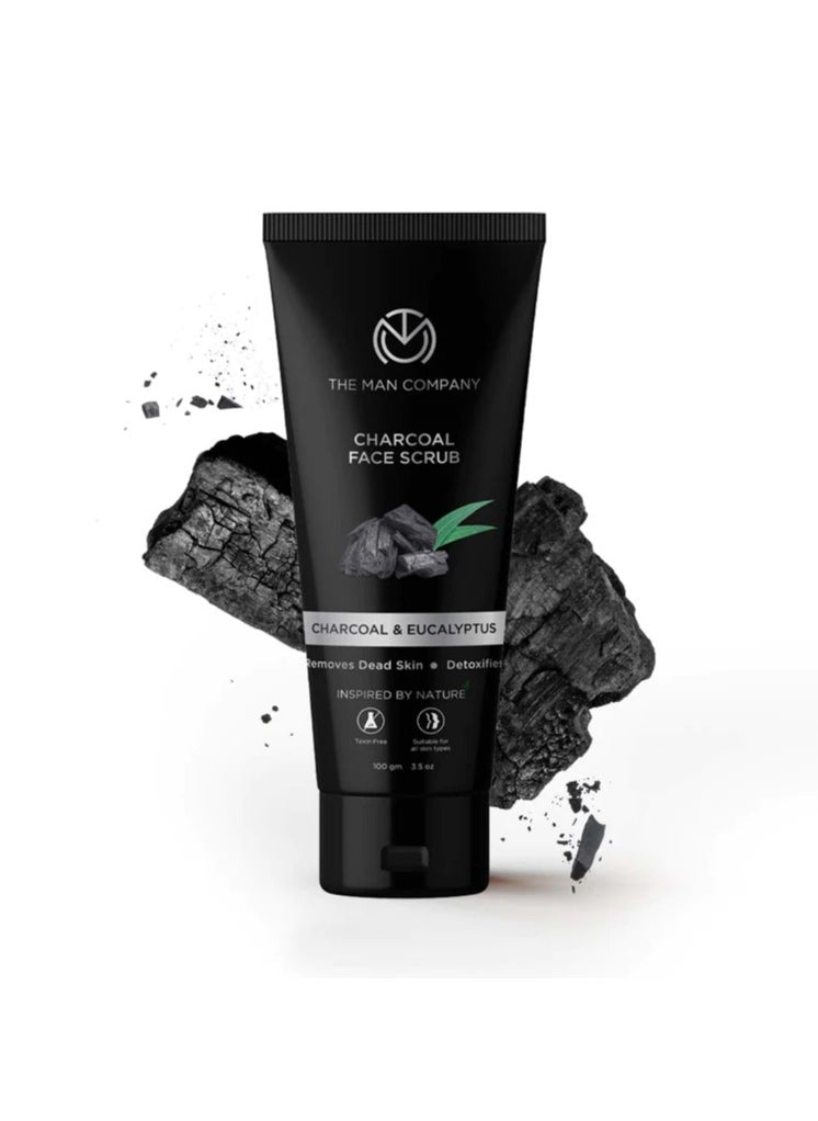 Charcoal Tan Removal Face Scrub for Glowing Skin Anti Acne Blackhead Remover for Oily Skin Paraben Free Sulphate Free 100g