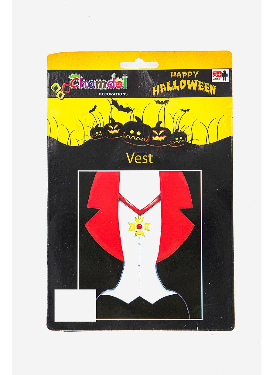 Halloween Earl Vest Design Wall Decoration 3-4 Years, White and Black Combo