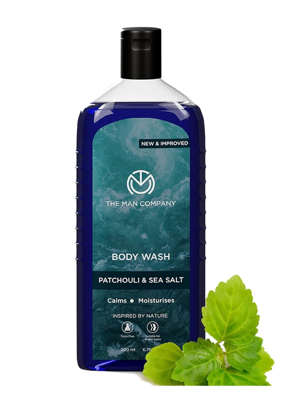 The Man Company Patchouli and Sea Salt Perfumed Body Wash For Men - 200 Ml Shower Gel For Deep Moisturization and Smooth Skin Enriched With Green Tea Turmeric and Moringa Extract