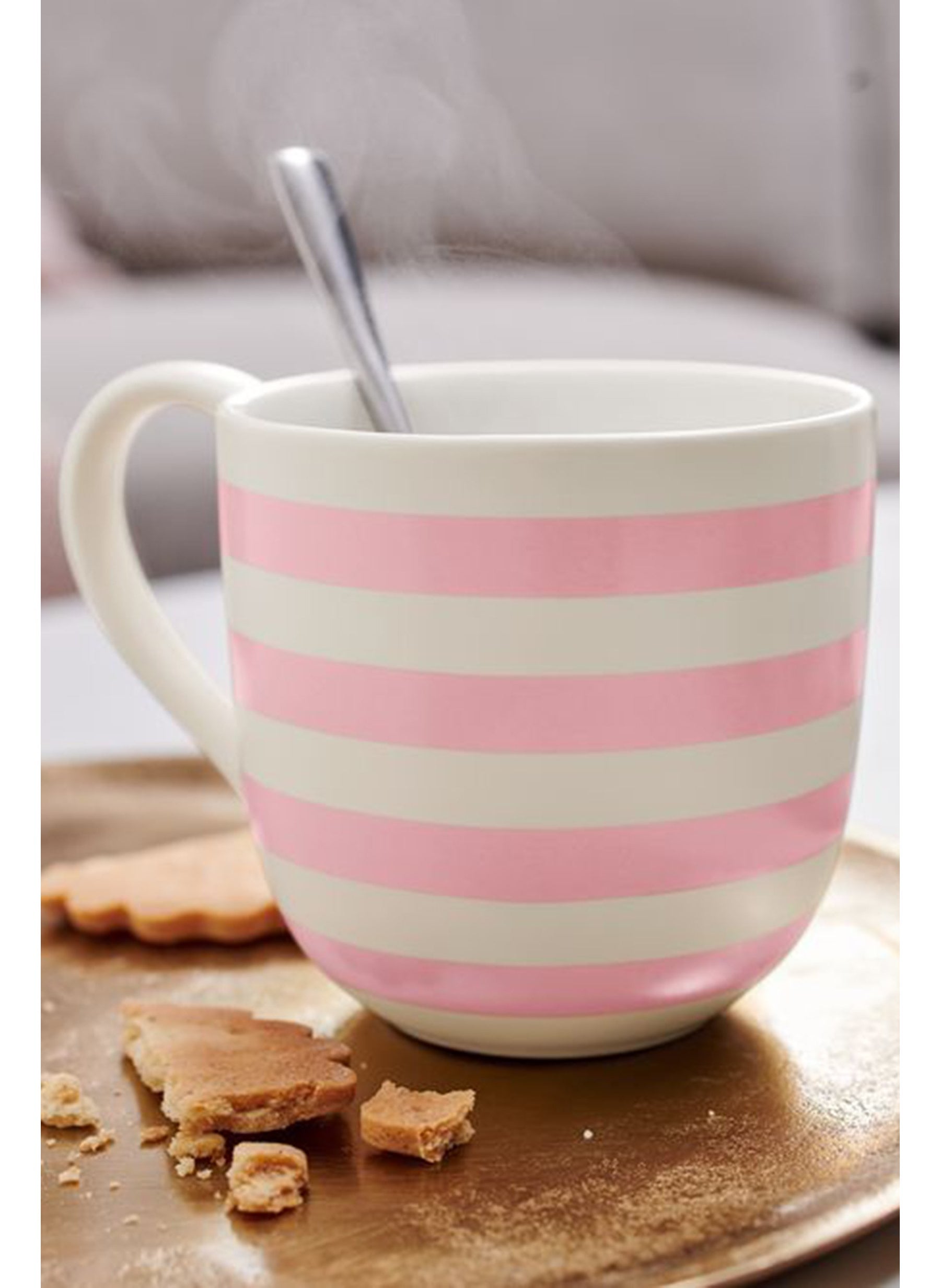 Ceramic Cup 300 ml, White/Pink