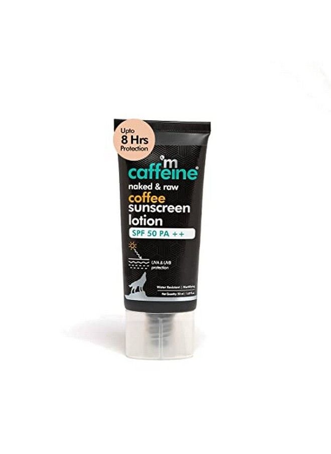 Coffee Matte Sunscreen Spf 50 Pa++ For Uva & Uvb Protection & Repair ; Lightweight & Water Resistant Lotion With No White Cast ; Sunscreen For Women & Men (50Ml)