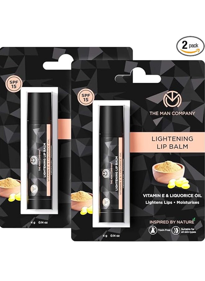 Lightening Lip Balm for Dry, Chapped, Dark and Smoky Lips - Pack of 2 | Moisturizes, Nourishes & Soften Lips with the power of Vitamin E, Coconut & Olive Oil