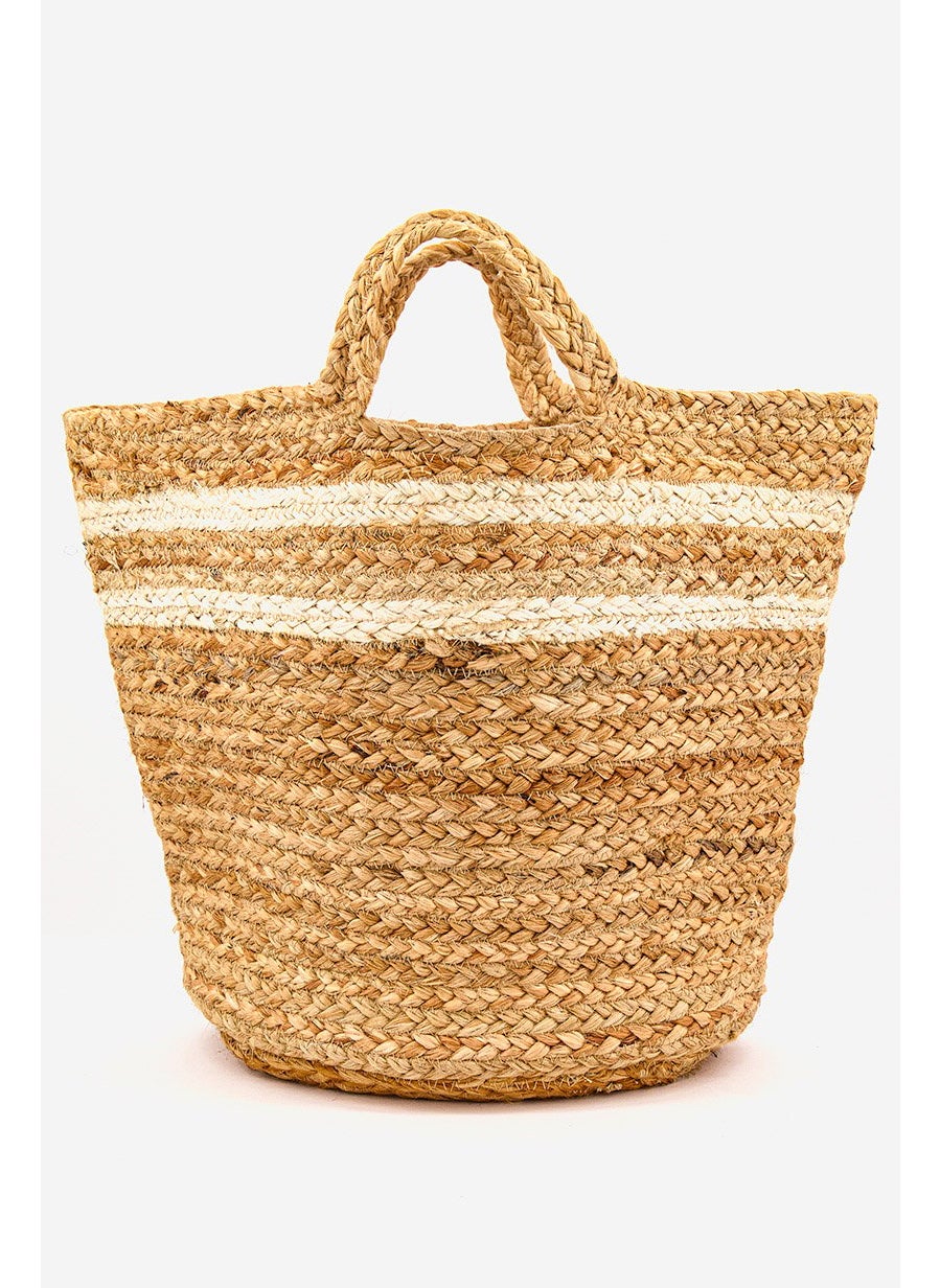 Jute Wicker Basket, Tan