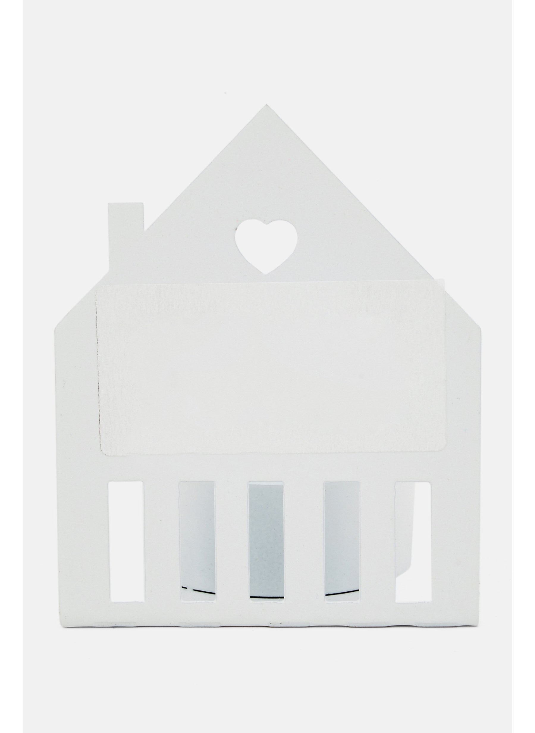 House Candle Holder, White