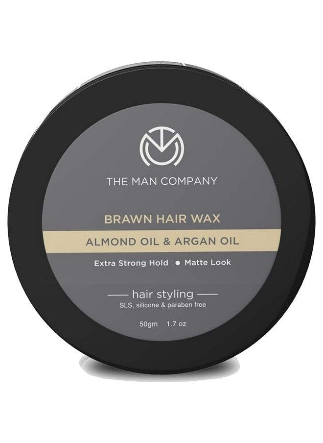 Brawn Extra Stronghold Hair Wax For Men ; Stylish Pomade Matte Finish ; Hair Volumizer ; Non Sticky 50Gm