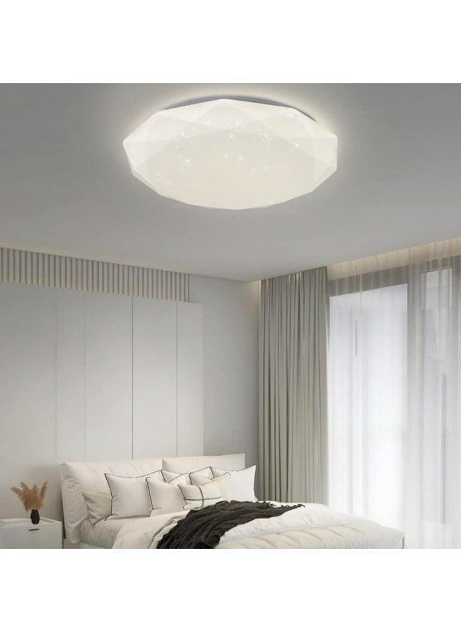 3-Color Diamond Shape Modern LED Ceiling Light for Living Room Dining Room Bedroom