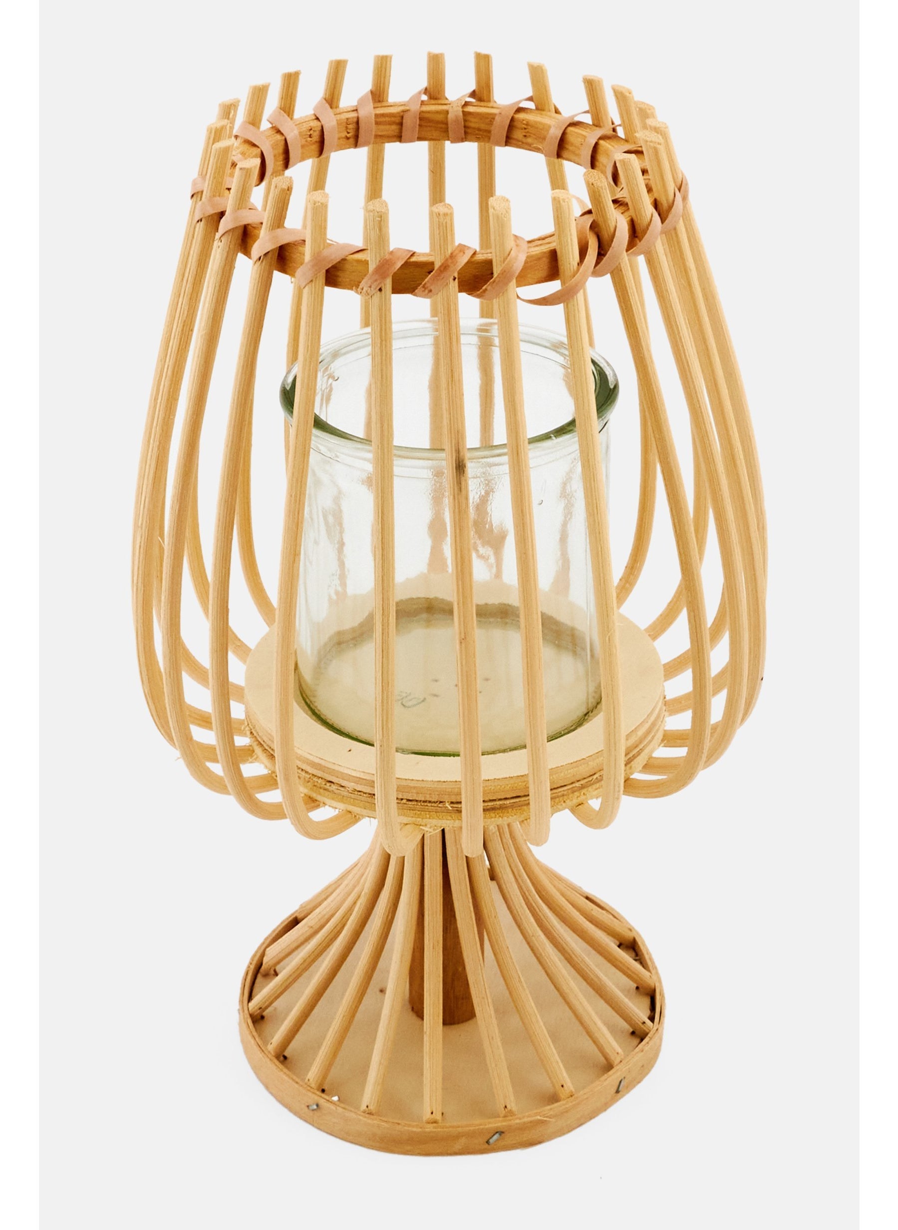 Bamboo Lantern Decorative Candle Holder, Beige