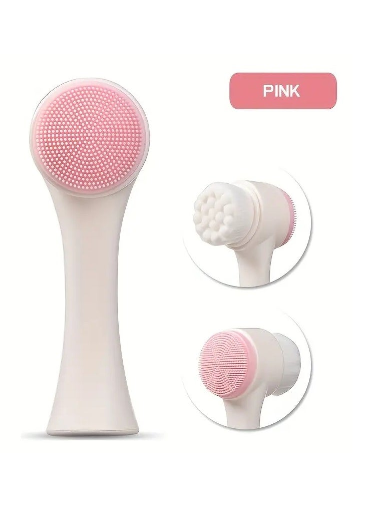 Soft Silicone Double Face Wash Brush Household Manual Cleansing Brush 3D Face Washer Facial Clener Dual Purpose Massage Brush