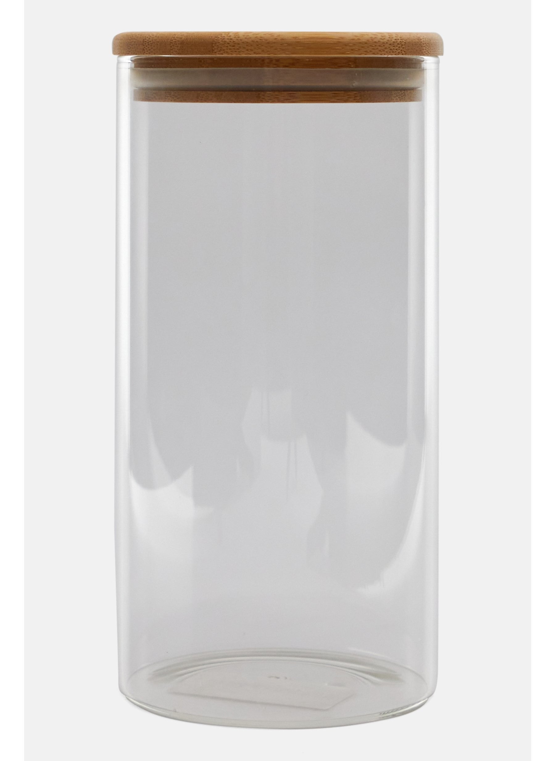 Glass Storage With Bamboo Lid 1L, Transparent