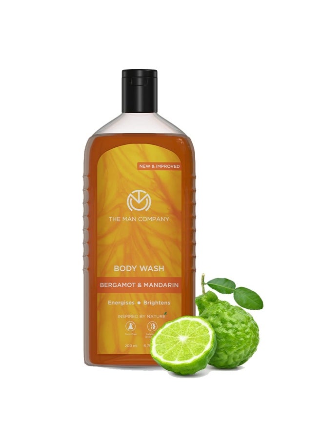 Perfumed Body Wash- Bergamot & Mandarin | Shower Gel for Glowing & Bright Skin | With Turmeric & Orange Peel Extract | Long-Lasting Fragrance | Toxin-Free- 200 ml