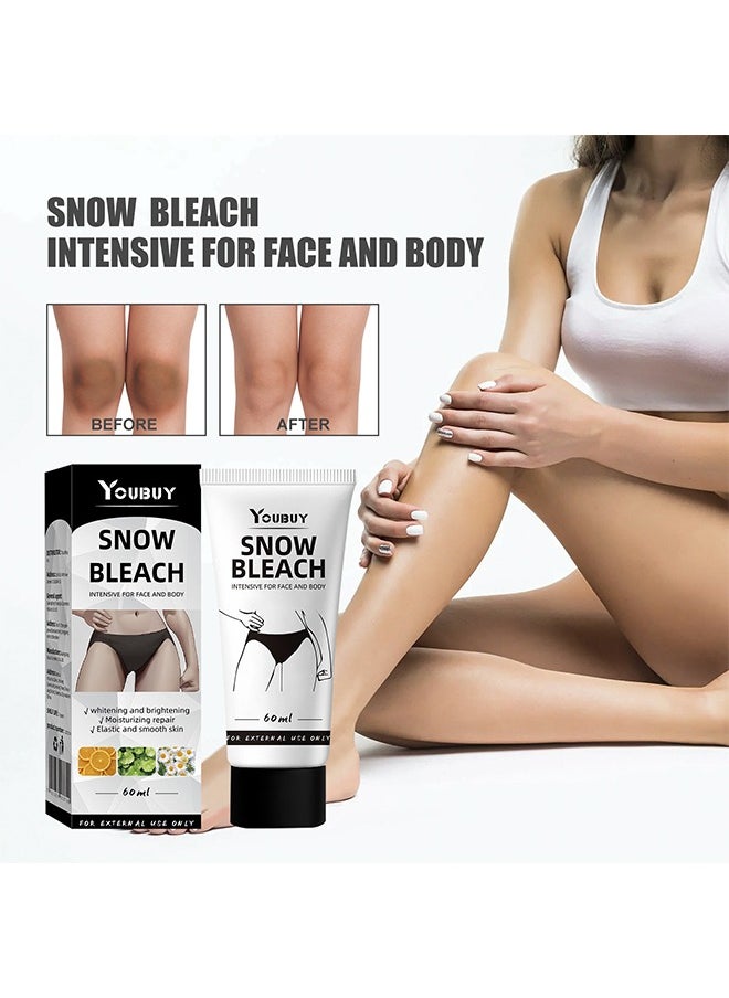 Snow Bleach Intensive - for Private Part Underarm Whitening, Dark Skin Bleaching Cream for Dark Spots, Face and Body Skin Lightening Bleaching Cream for Intimate Areas Brightening