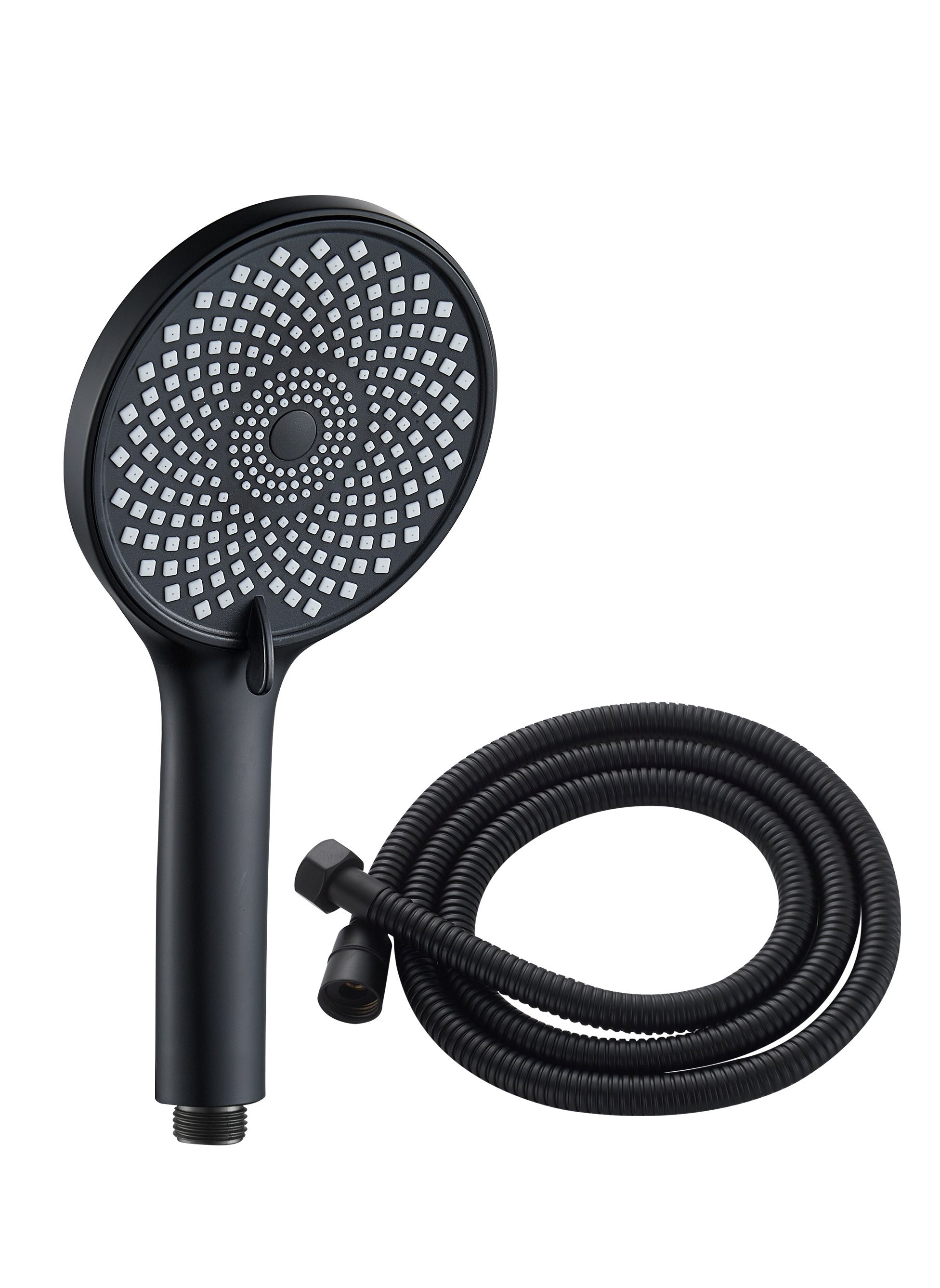 BRIMIX High Pressure Massage Shower Head Set with Hose, Rainfall Spray Modes, Spa Pressure Increase, Easy Cleaning, Powerful Hand Shower (Black)