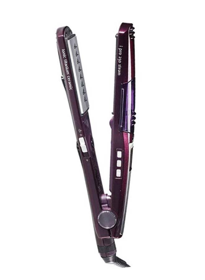 Hair Straightener I Pro 230 Steam | Wet and Dry Hair Straightener | Nano Titanium Ceramic Coating | I-Temperature Technology, 360ø Surround Steam Purple