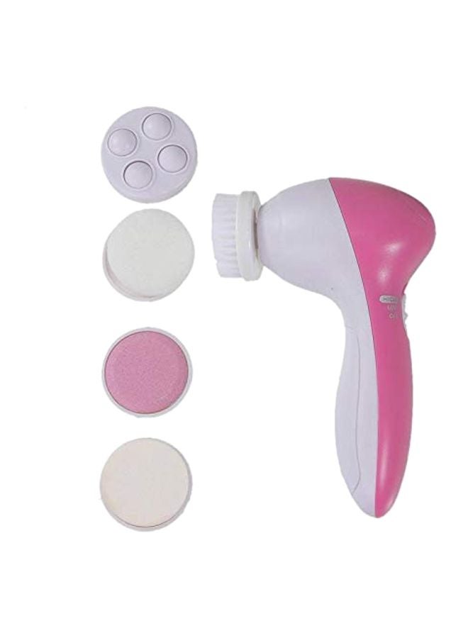 5-In-1 Electric Massager Scrubber Pink/White