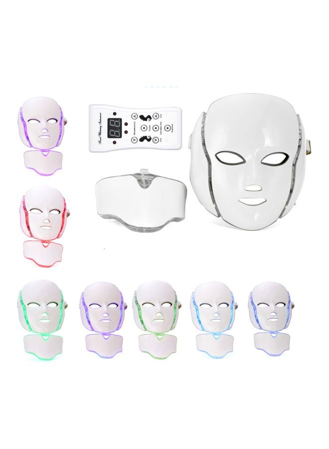 7-LED Colour Optical Whitening Face Mask With Remote Kit White/Black 230x200mm