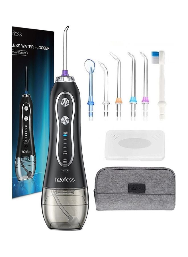 Portable Dental Water Flosser With 6 Jet Black