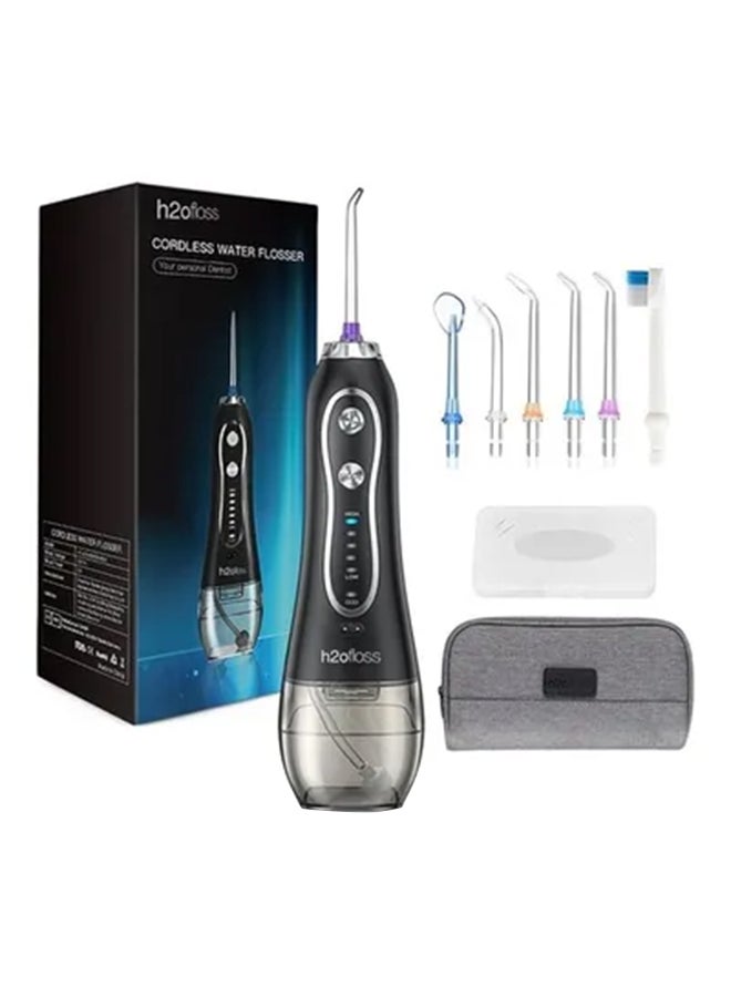 Portable Dental Water Flosser With 6 Jet Black