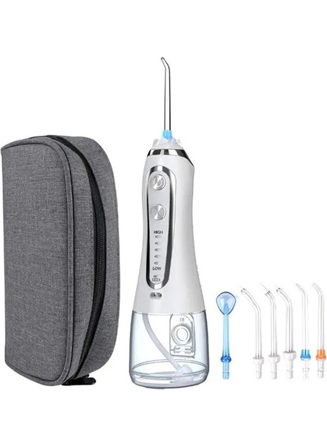 5-Mode IPX 7 Waterproof Cordless Dental Water Flosser Teeth Cleaning Set White