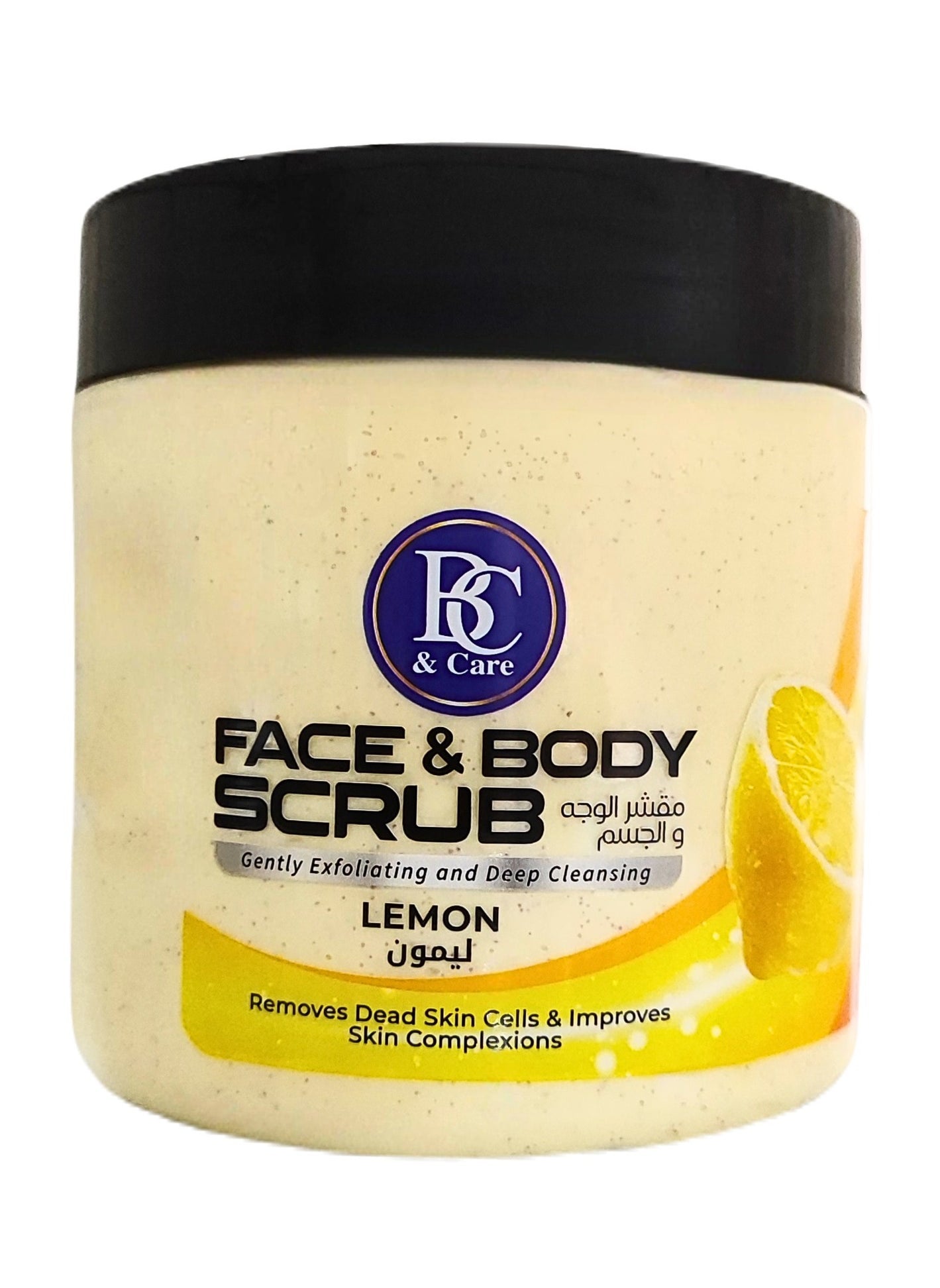 Lemon face & body scrub gently exfoliating and deep cleansing removes dead skin cells & improves skin complexion