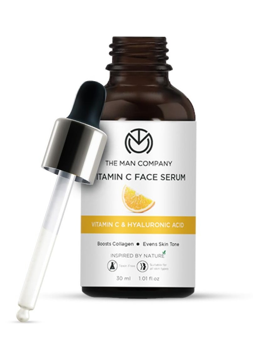 40% Vitamin C Face Serum With Hyaluronic Acid | Boosts Collagen | Glowing & Brightening Skin | Soft, Smooth & Supple | All Skin Types - 30ml