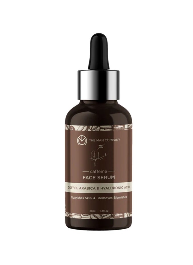 Caffeine Face Serum with Coffee Arabica Hyaluronic Acid Green Tea Extract and Vitamin E for Tan Removal Glowing and Brightening Skin Soft Smooth & Supple All Skin Types 30ml