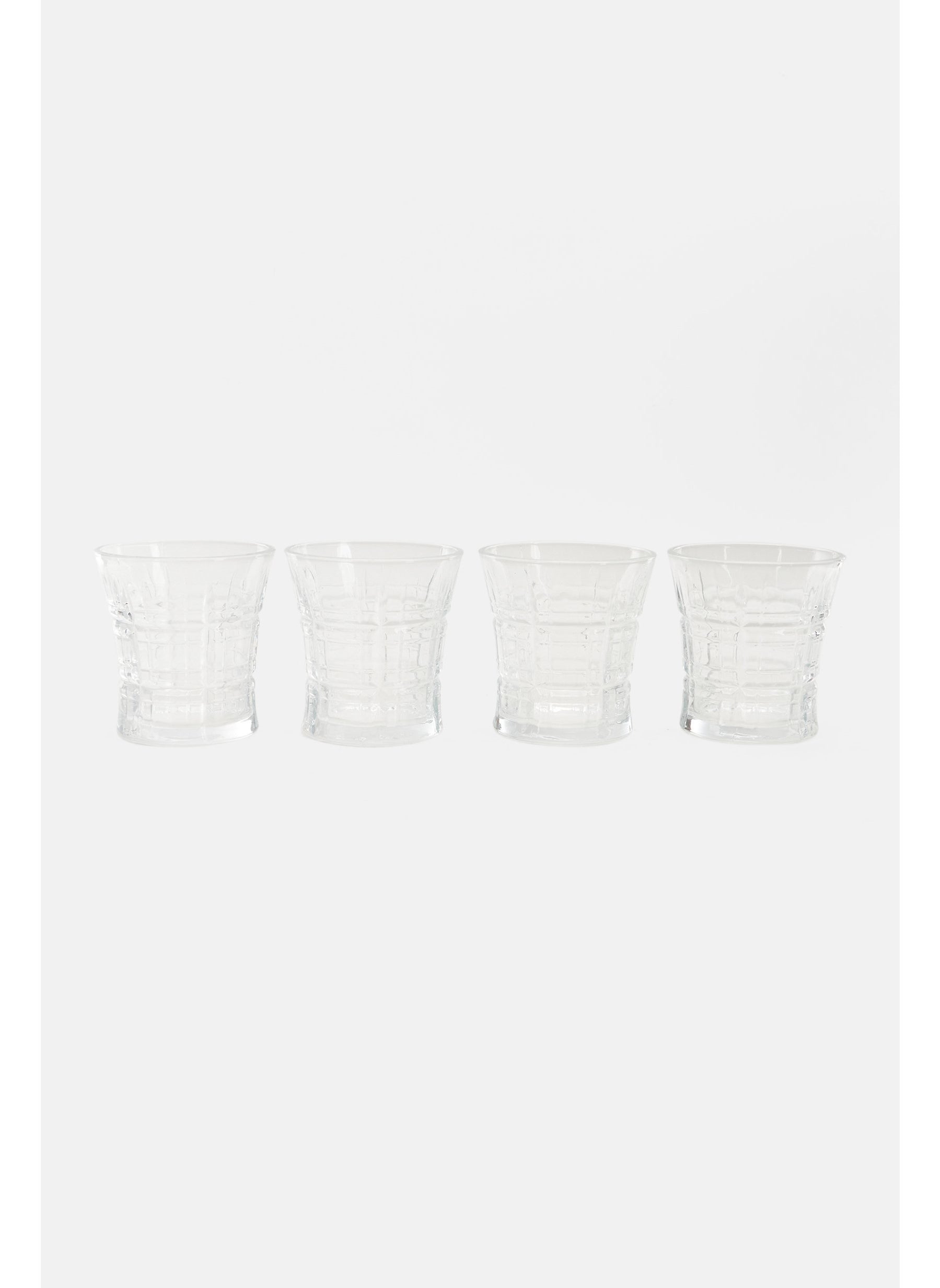 4 Pieces Set Of  Glass Cup, Transparent