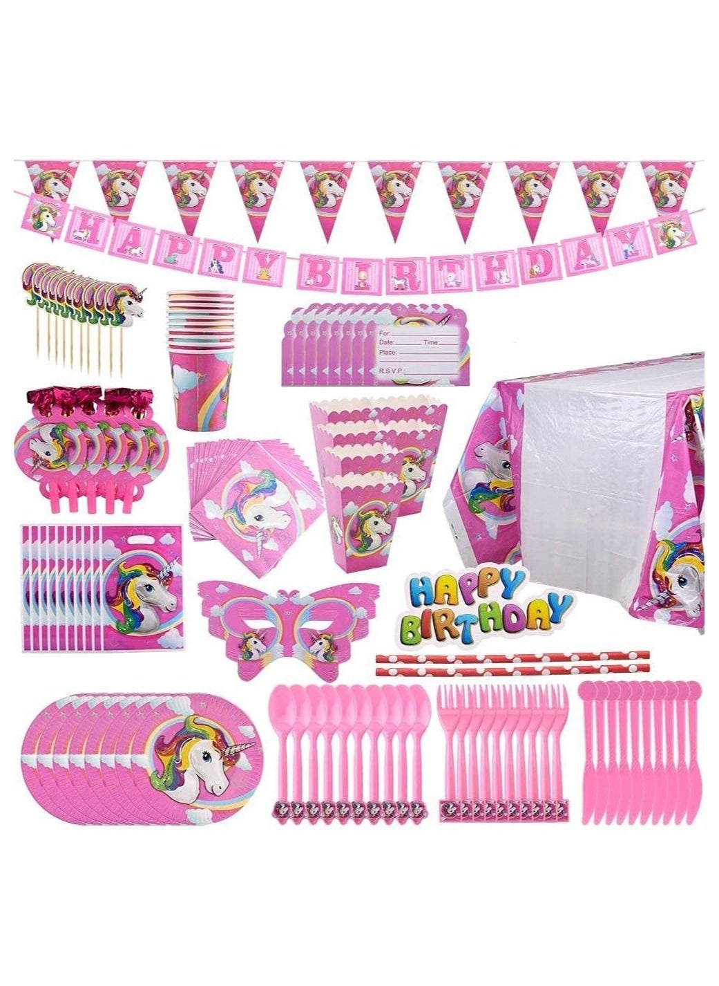 Birthday Party Decorations, Girls Birthday Party Supplies Include HAPPY BIRTHDAY Balloon Banner, Balloon for Birthday Party