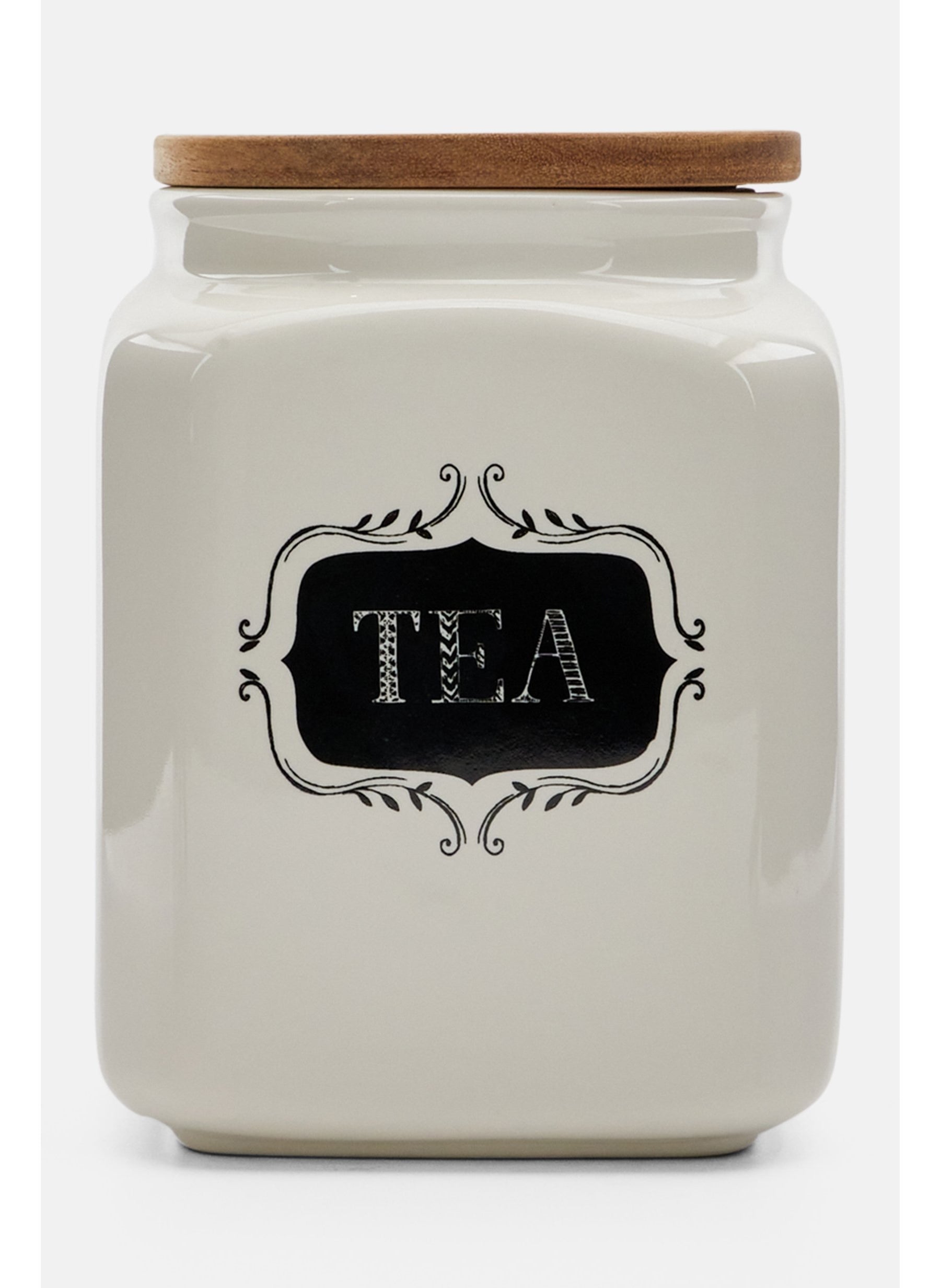 Stir It Up Ceramic Tea Jar, Cream