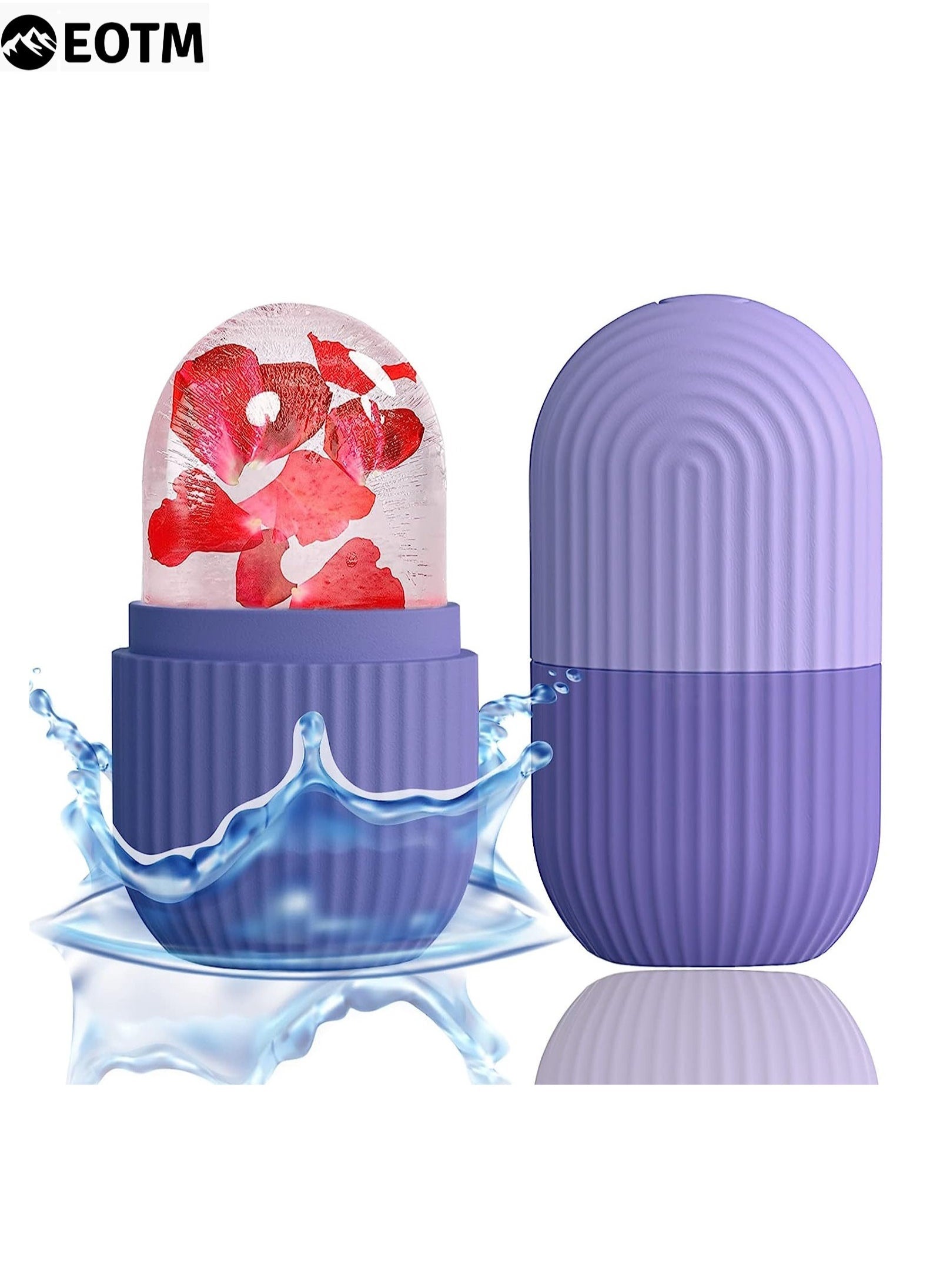 Portable Silicone Ice Mold Roller For Face And Eyes Puffiness Relief Purple