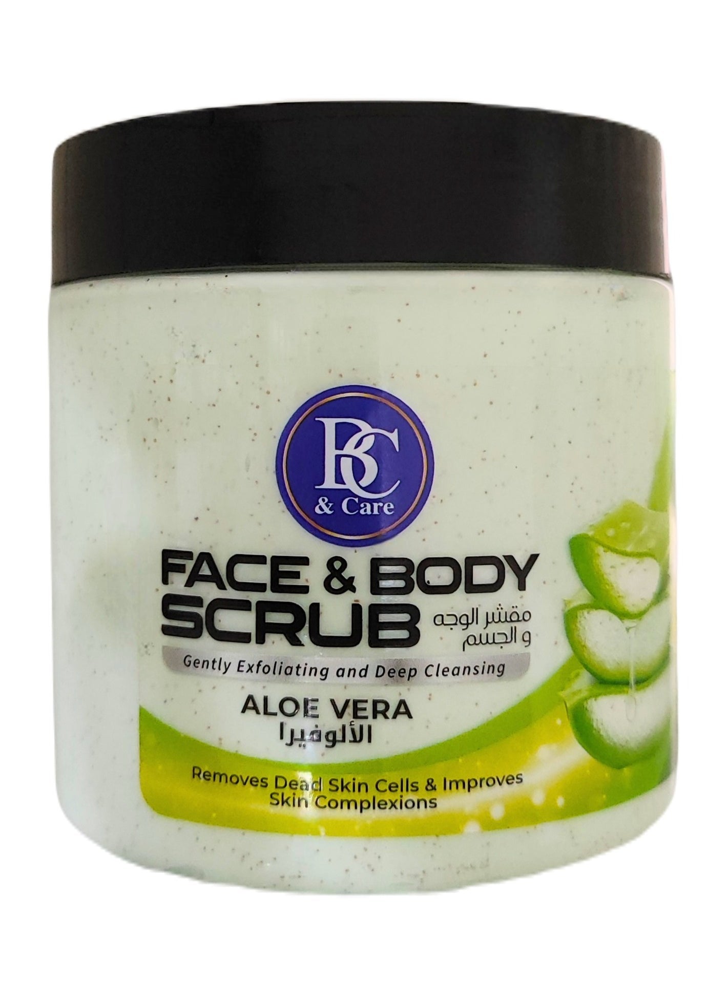 Aloe Vera face & body scrub gently exfoliating and deep cleansing removes dead skin cells & improves skin complexion