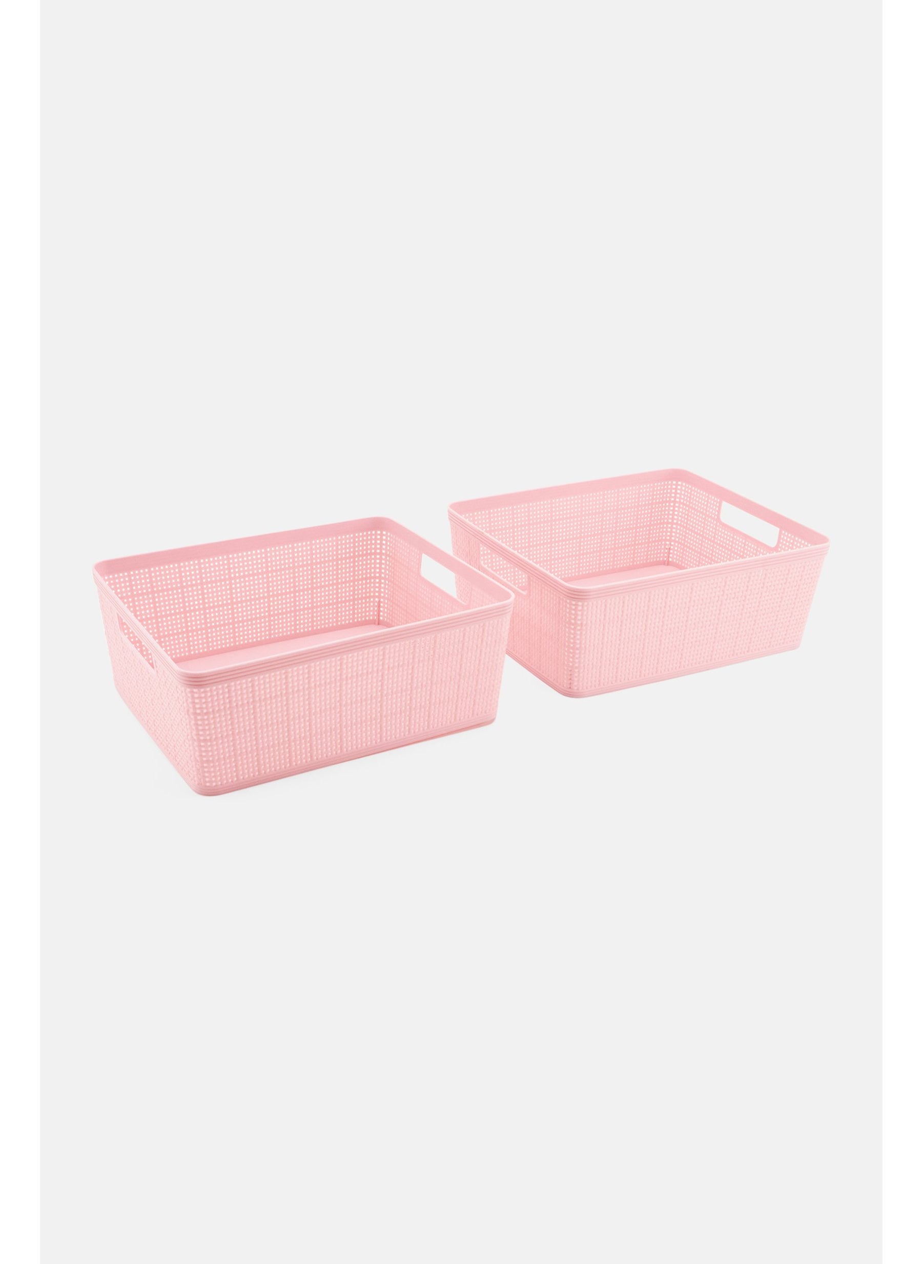 2 Bins Storage L 31 x H 13 x 25 W cm, Pink