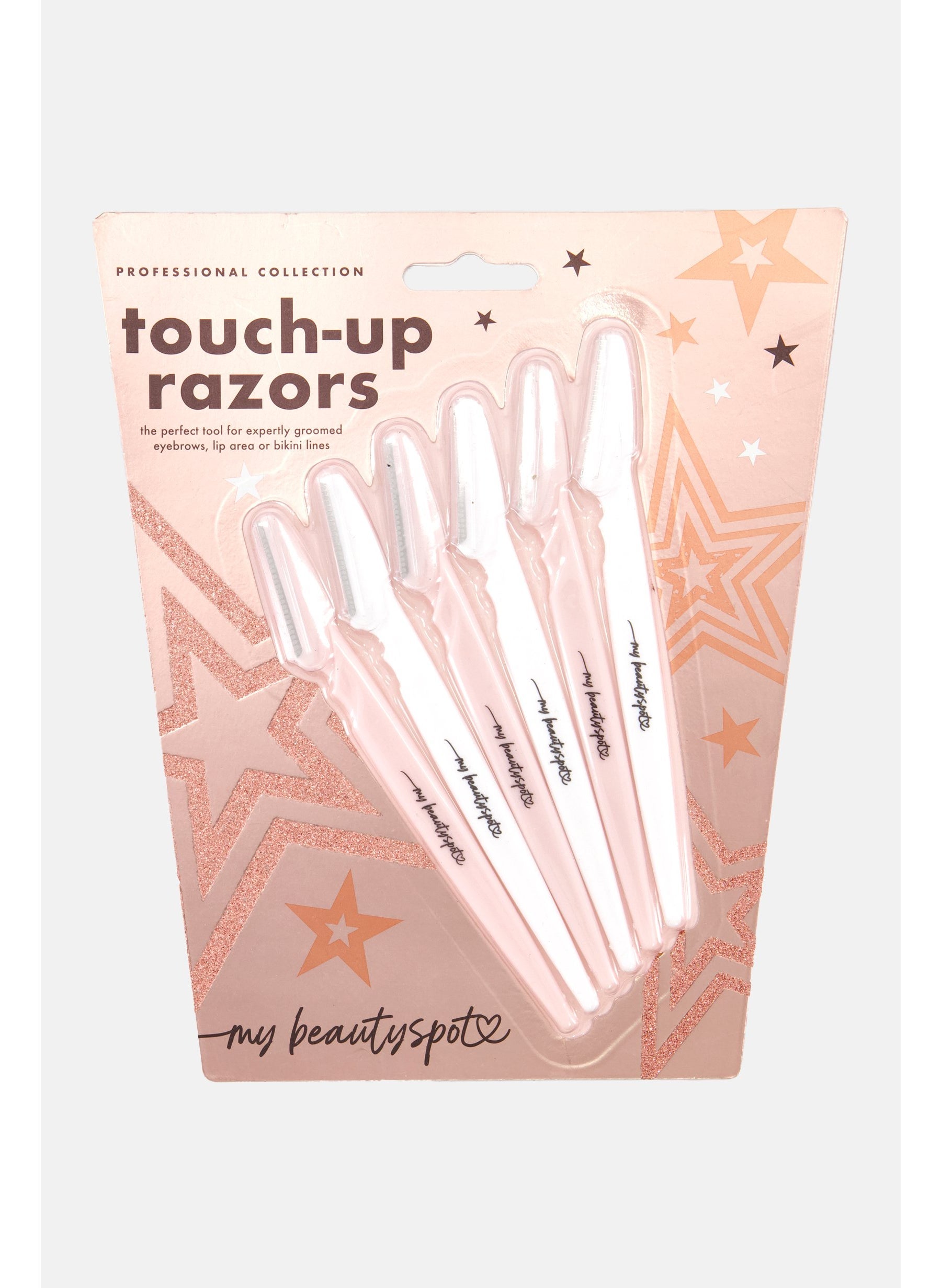 6 Piece Touch-Up Razors, White/Pink