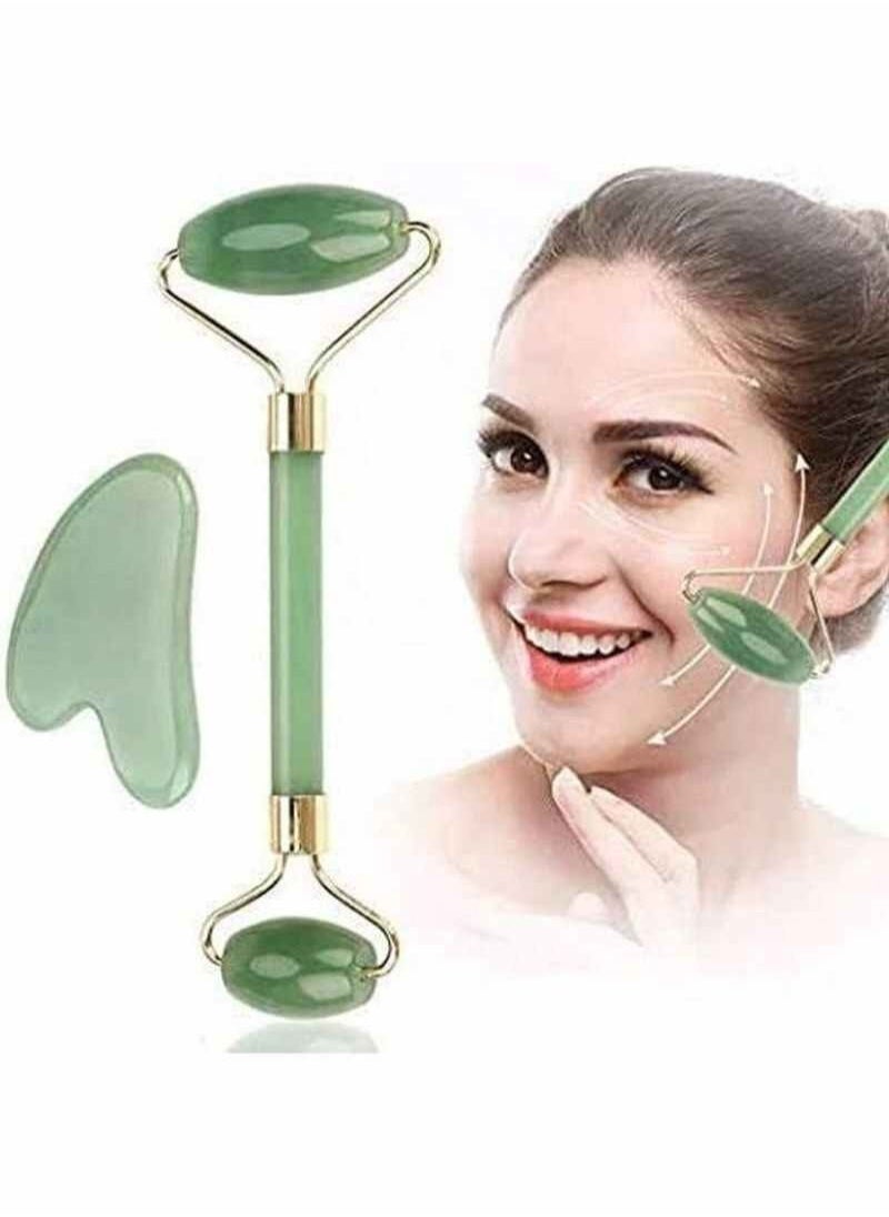 Jade Roller With Gua Sha Face Roller Tools Set