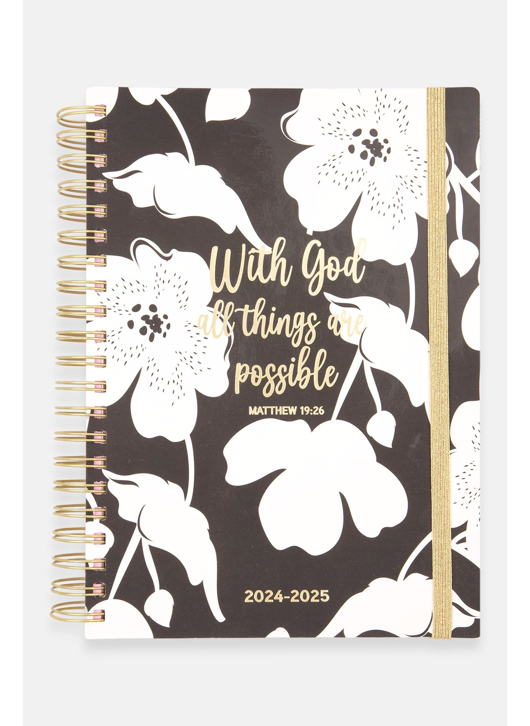 18 Month  Day A To A Page  Agenda Calendar, Black/White