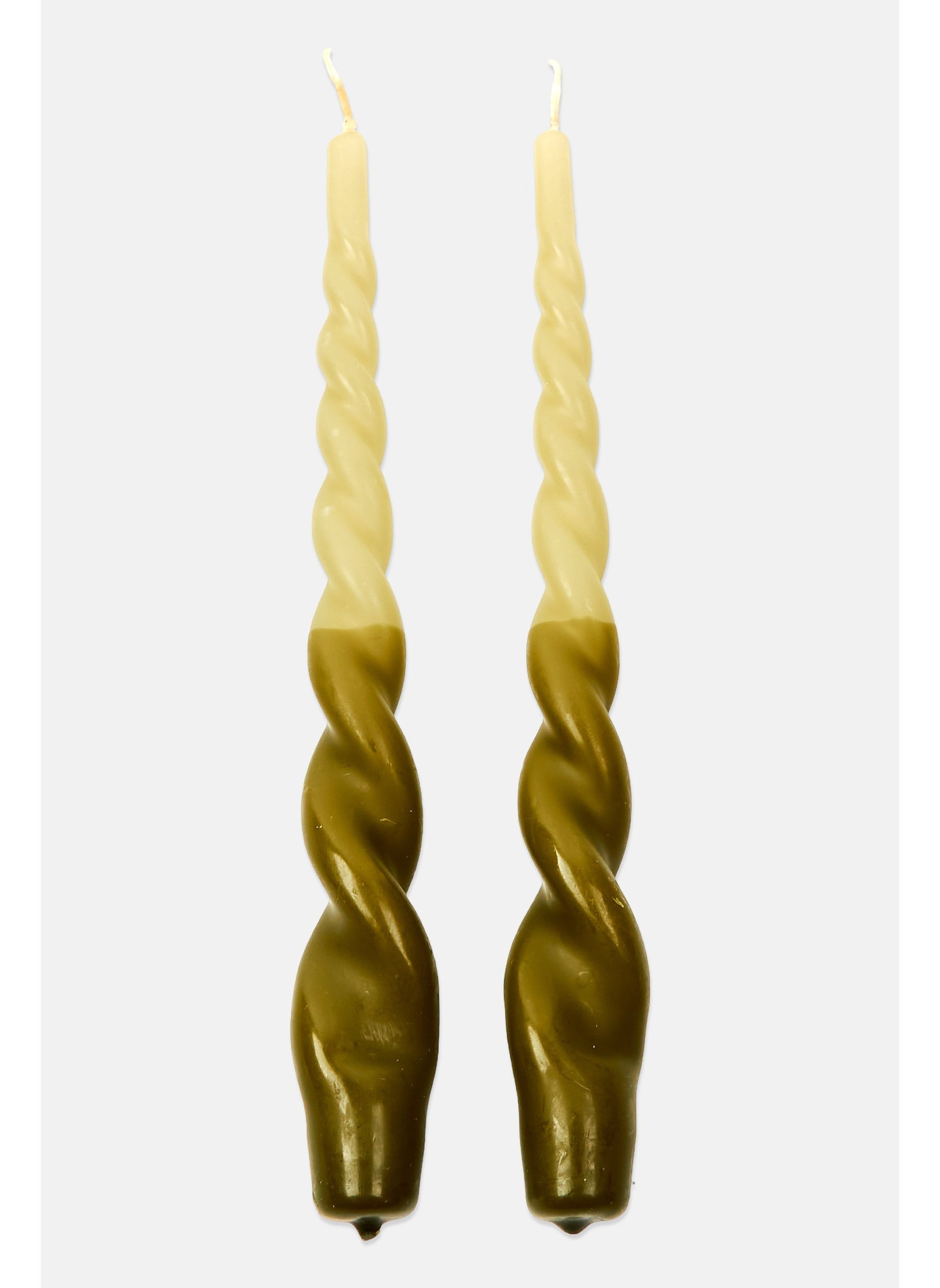 2 Pieces Curved Sail Candle, Olive