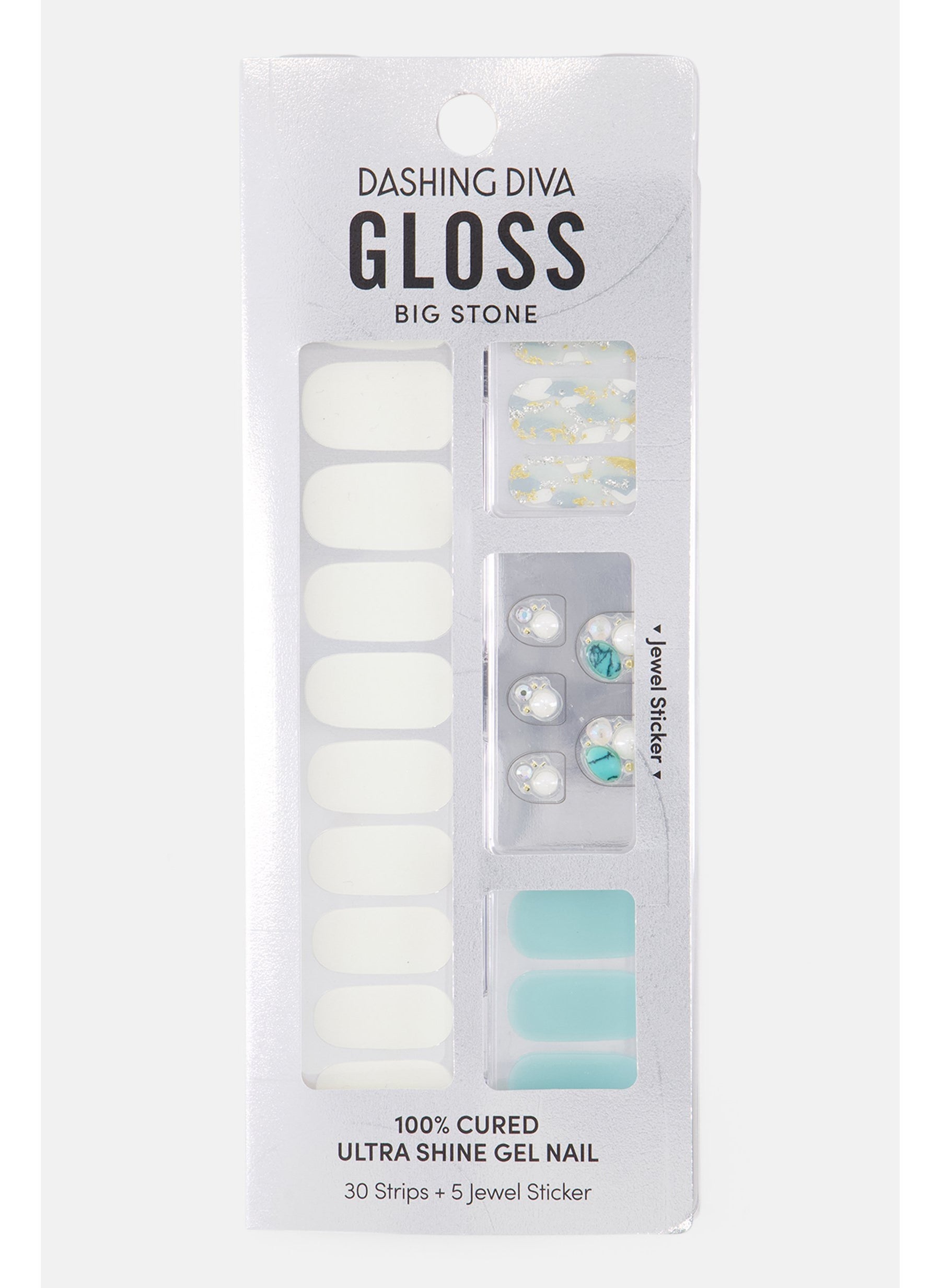 Gloss Big Stone Ultra Shine Gel Nail, White/Green