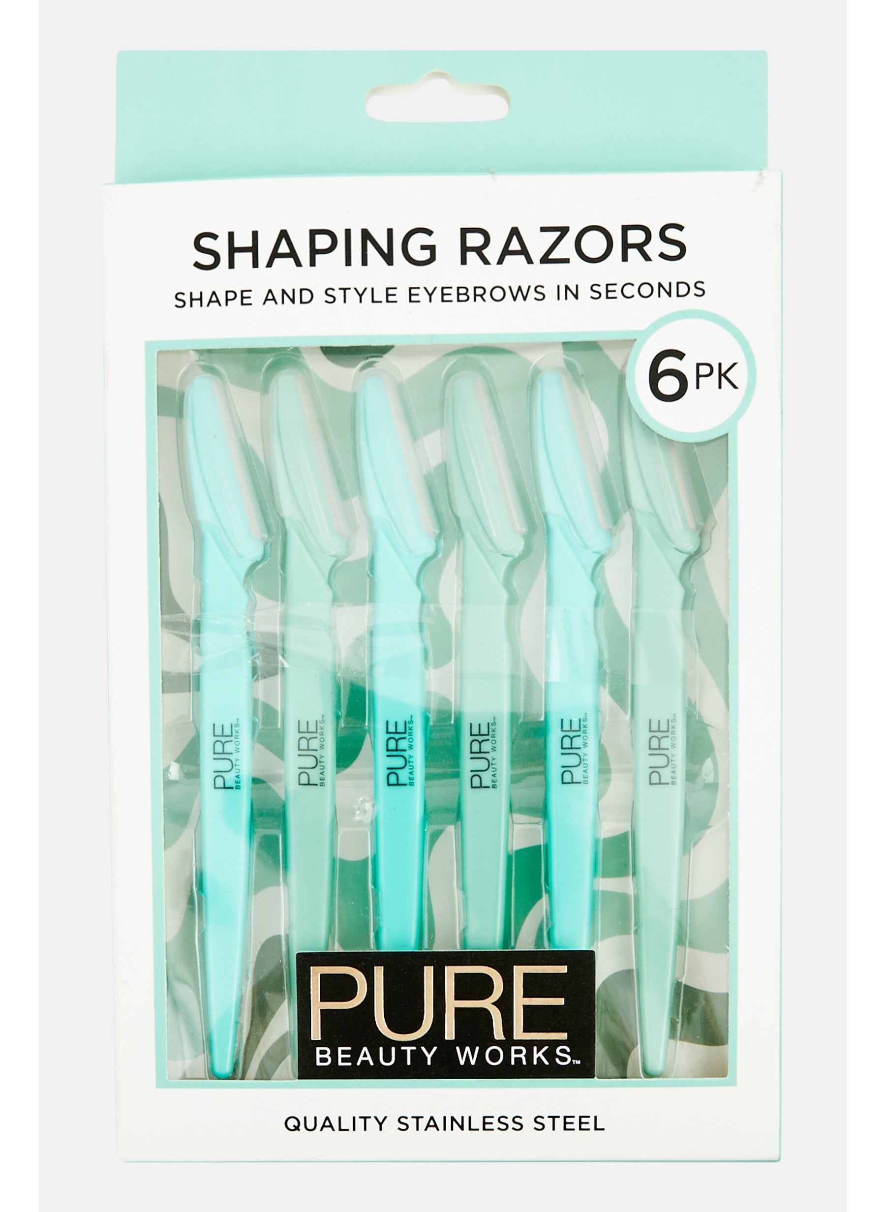 6 Pieces Shaping Razors, Green/Turquoise